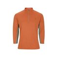 ahorn sportswear functioneel shirt met ritssluiting en staand kraagje oranje