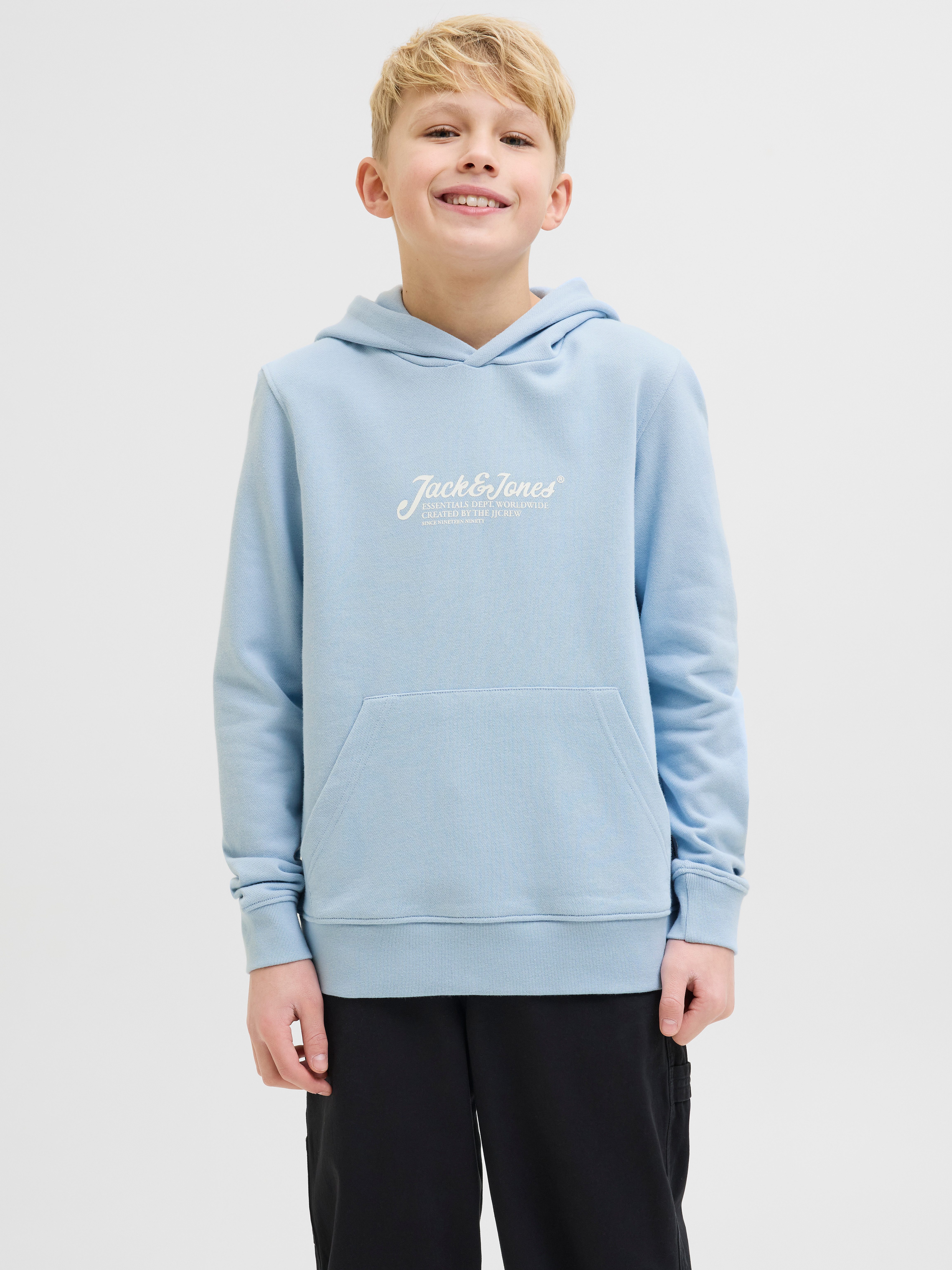 Jack & Jones Junior Hoodie JJBEAU SWEAT HOOD JNR jongens sweatshirts maat 128 blauw