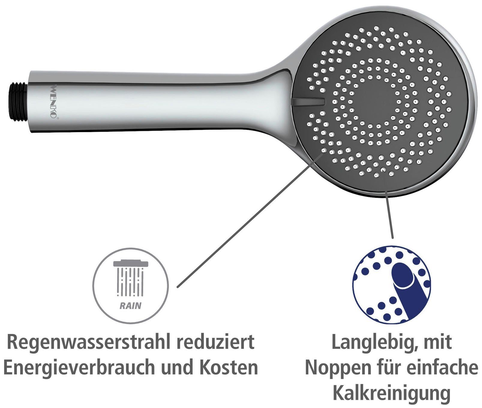 WENKO Handsproeier Watersaving systeem Douchekop Watersaving, diameter 9,6 cm