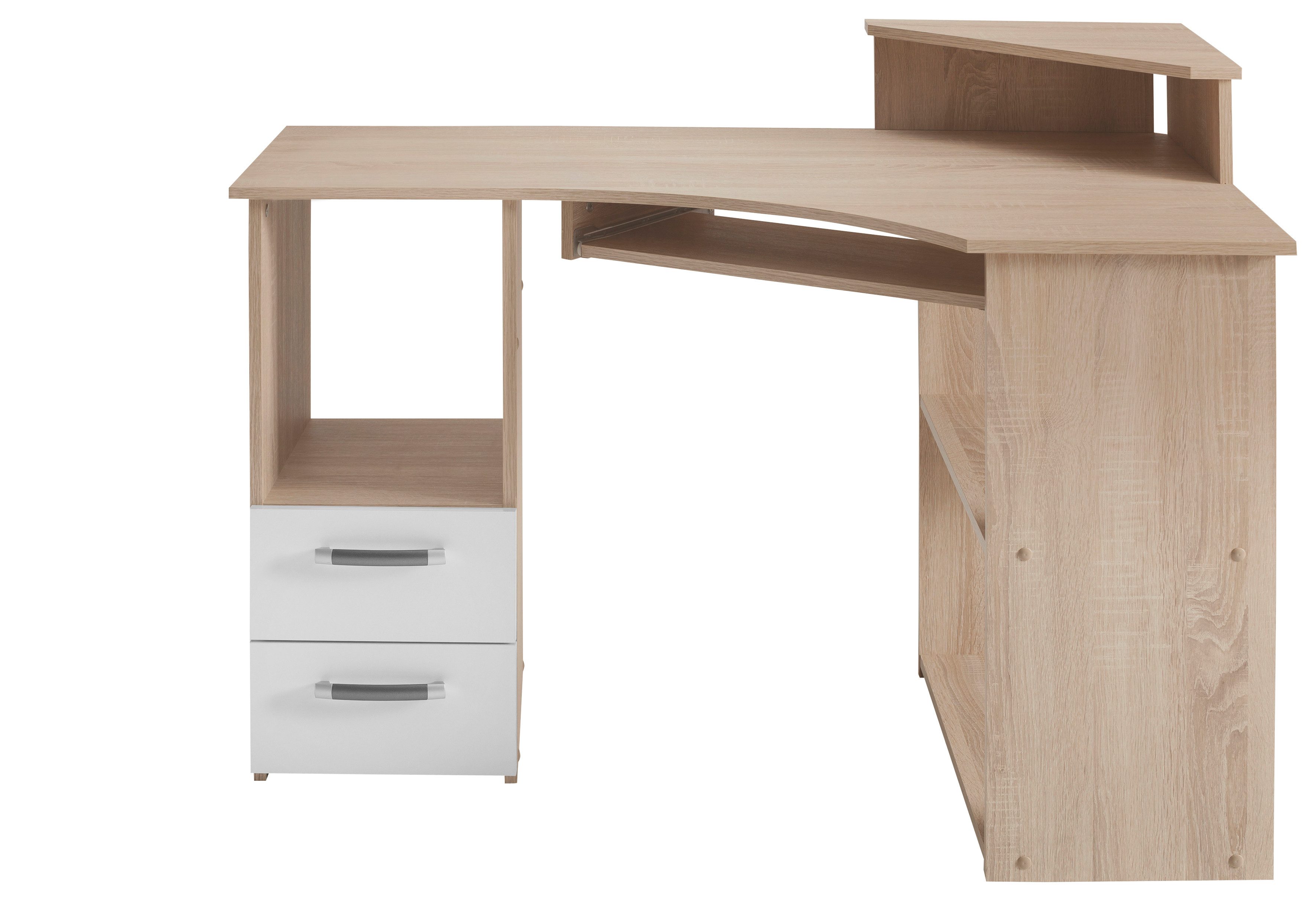 VOGL Möbelfabrik Bureau Sam Breedte 137 cm, met uittrekplank voor het toetsenbord en towervak