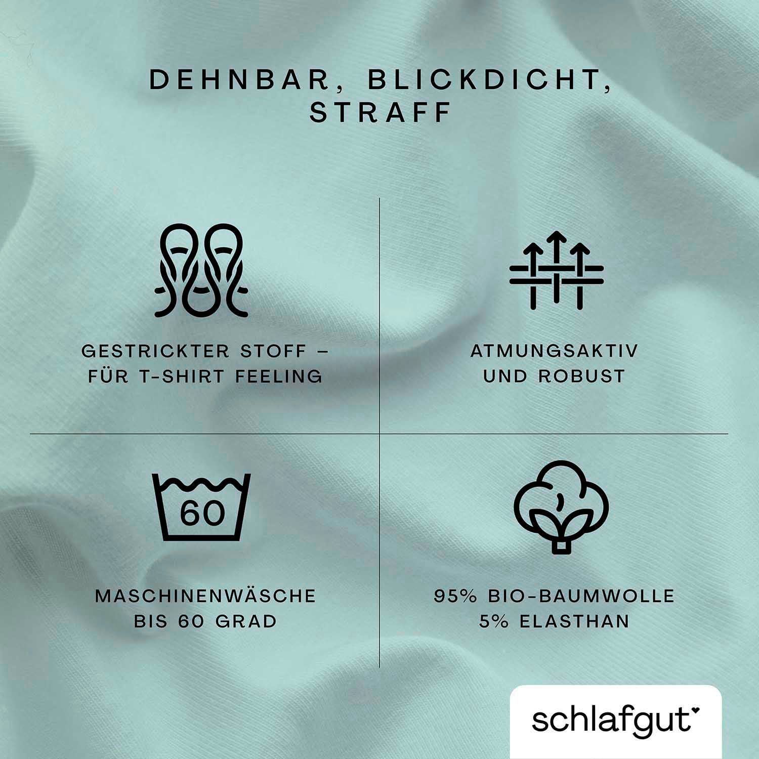 Schlafgut Hoeslaken PURE TOPPER in maat 90x200, 140x200 of 180x200 cm, hoes voor topper van 100% biologische katoen, voor matrassen tot 10 cm hoogte, beddengoed (1 stuk)