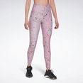 reebok trainingstights lux 2.0 multi-colored speckle leggings paars