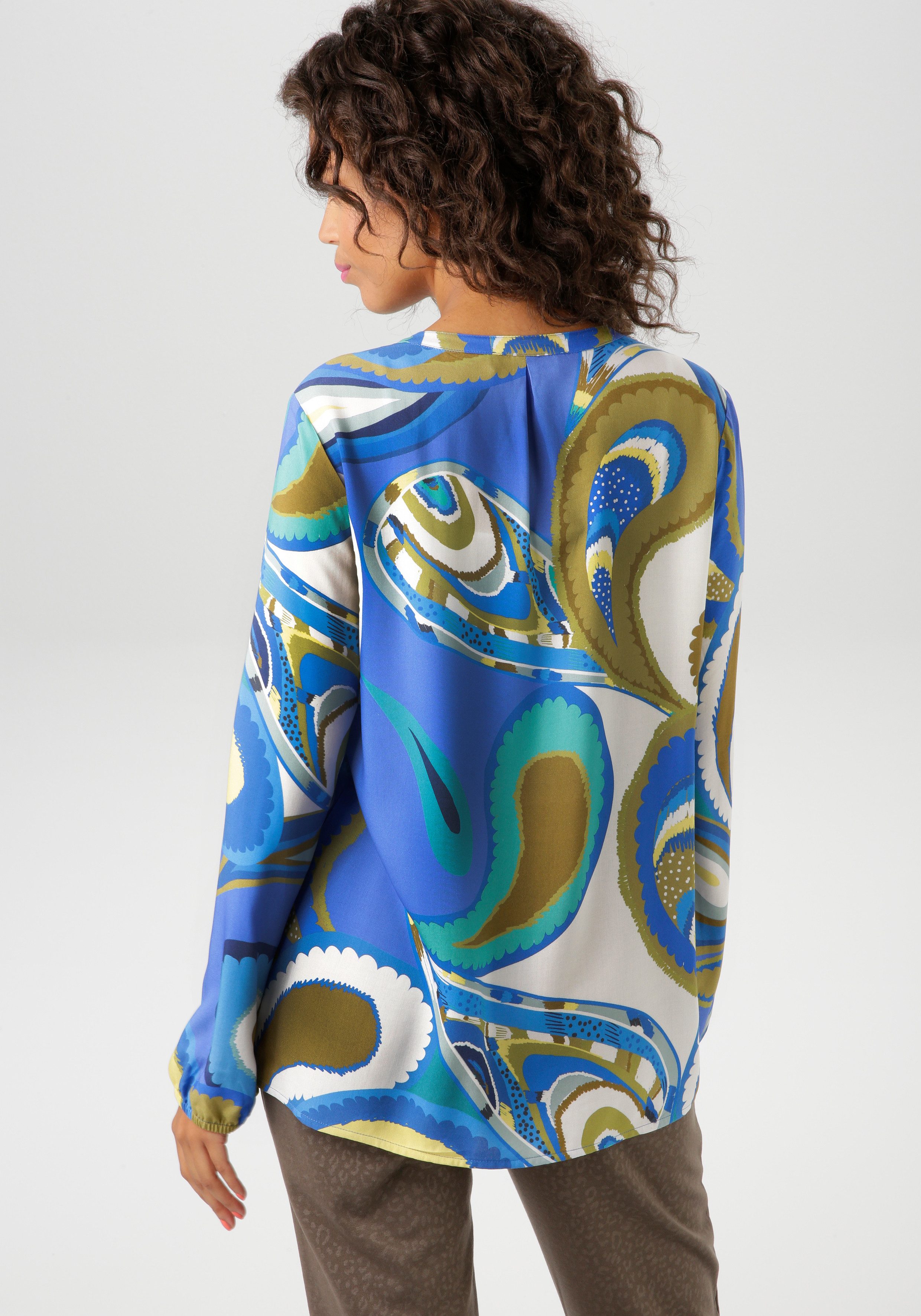 Aniston CASUAL Blouse zonder sluiting met kleurharmonieuze, grootvlak paisley-patroon