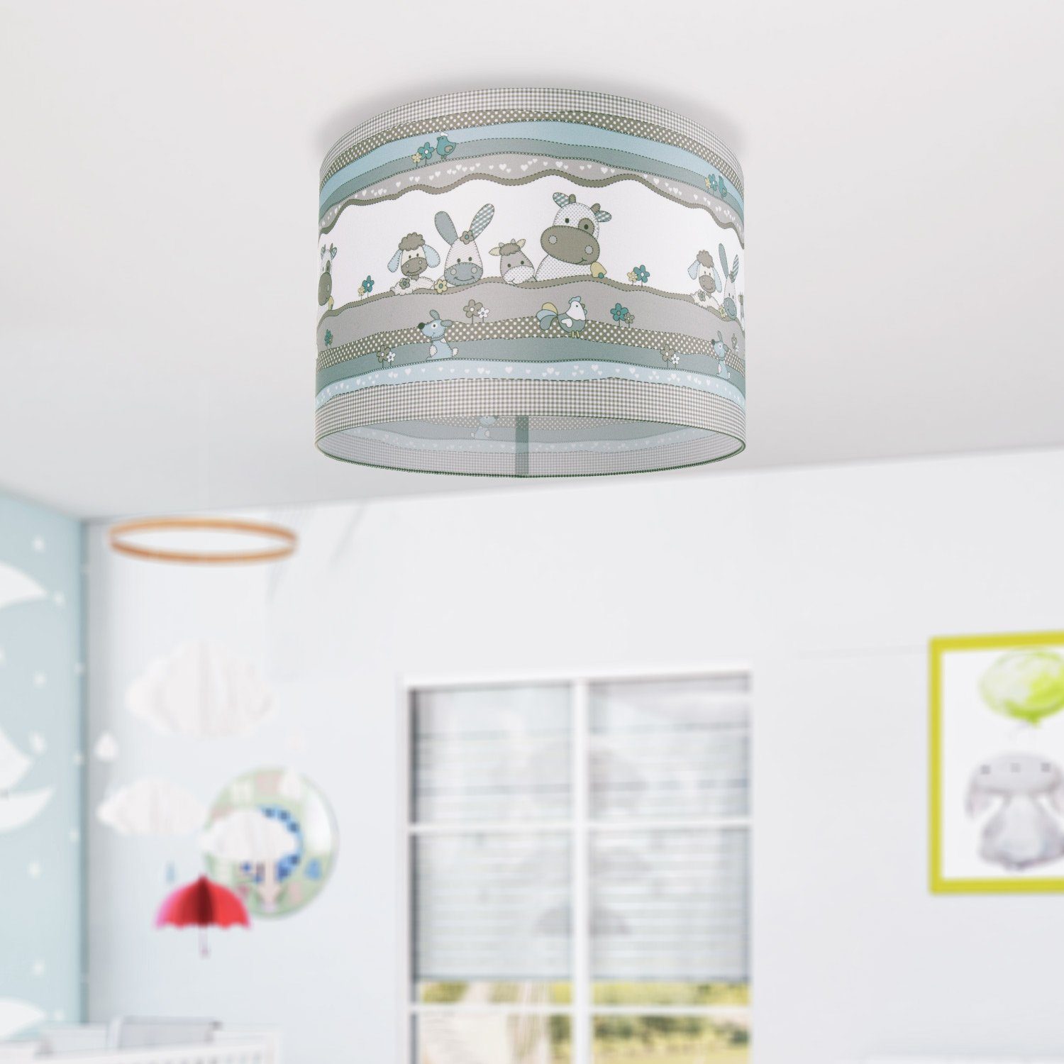 Paco Home Plafondlamp Cosmo 210 Kinderlamp plafondlamp LED kinderkamer lamp dieren-motief E27