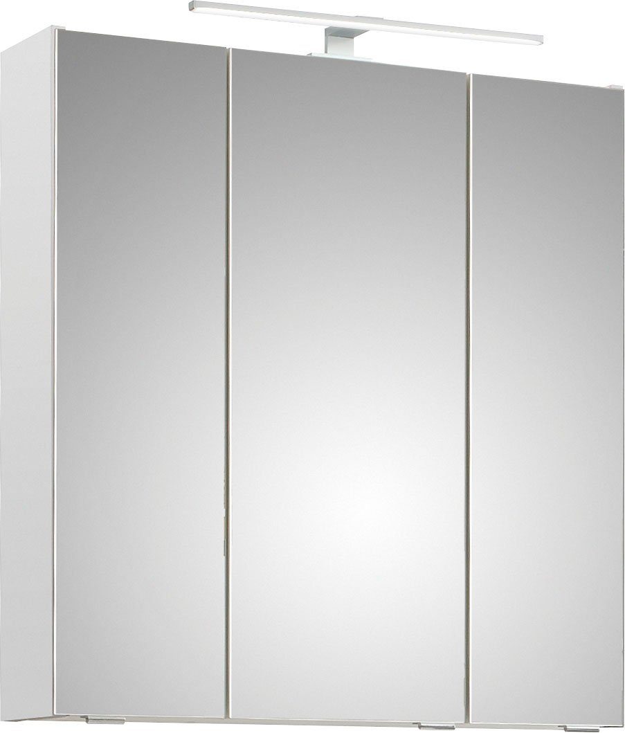 Saphir Badkamerserie Quickset 3-delig, wastafelonderkast met led-spiegelkast Middelgrote kast, incl. deurdemper, 7 deuren, 1 niche, bad-set, greeploos (7-delig)