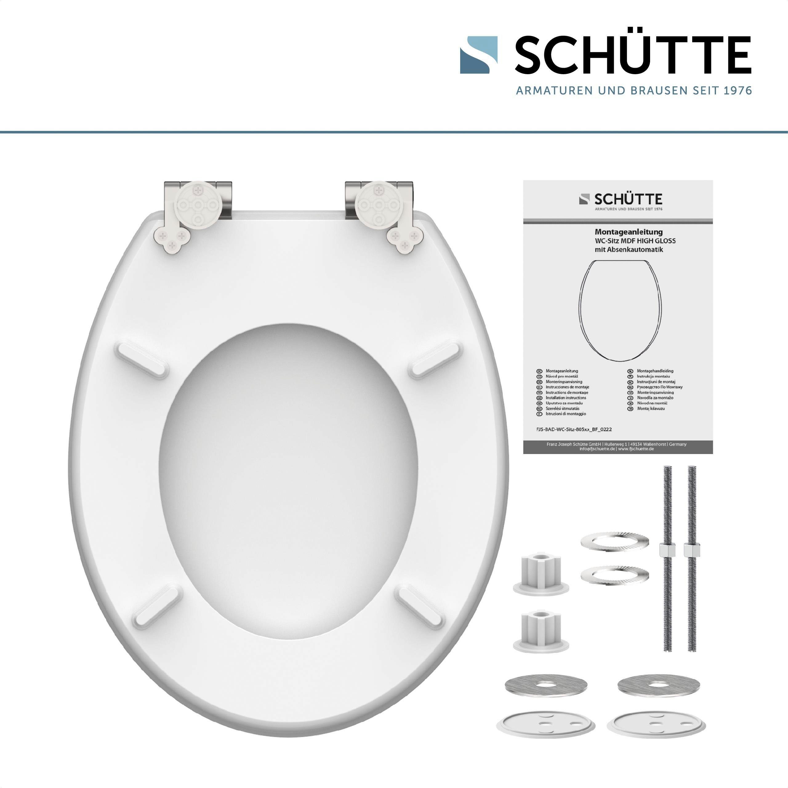 Schütte Toiletzitting Oasis High gloss met houten mdf-kern, met softclosemechanisme