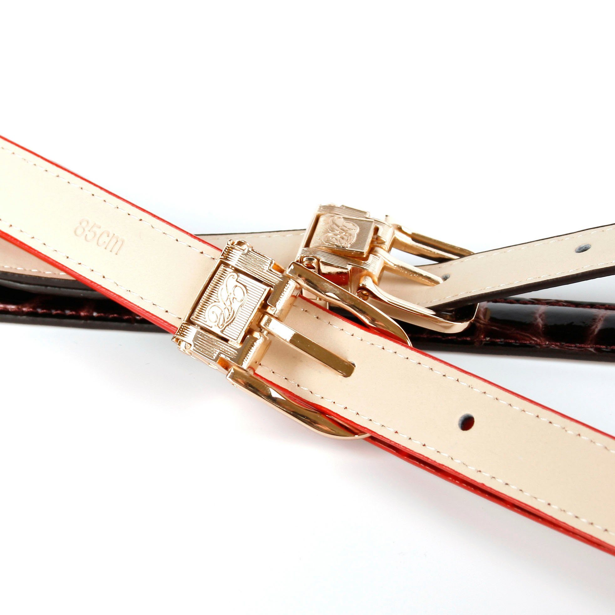 Anthoni Crown Leren riem met decoratieve metalen passant