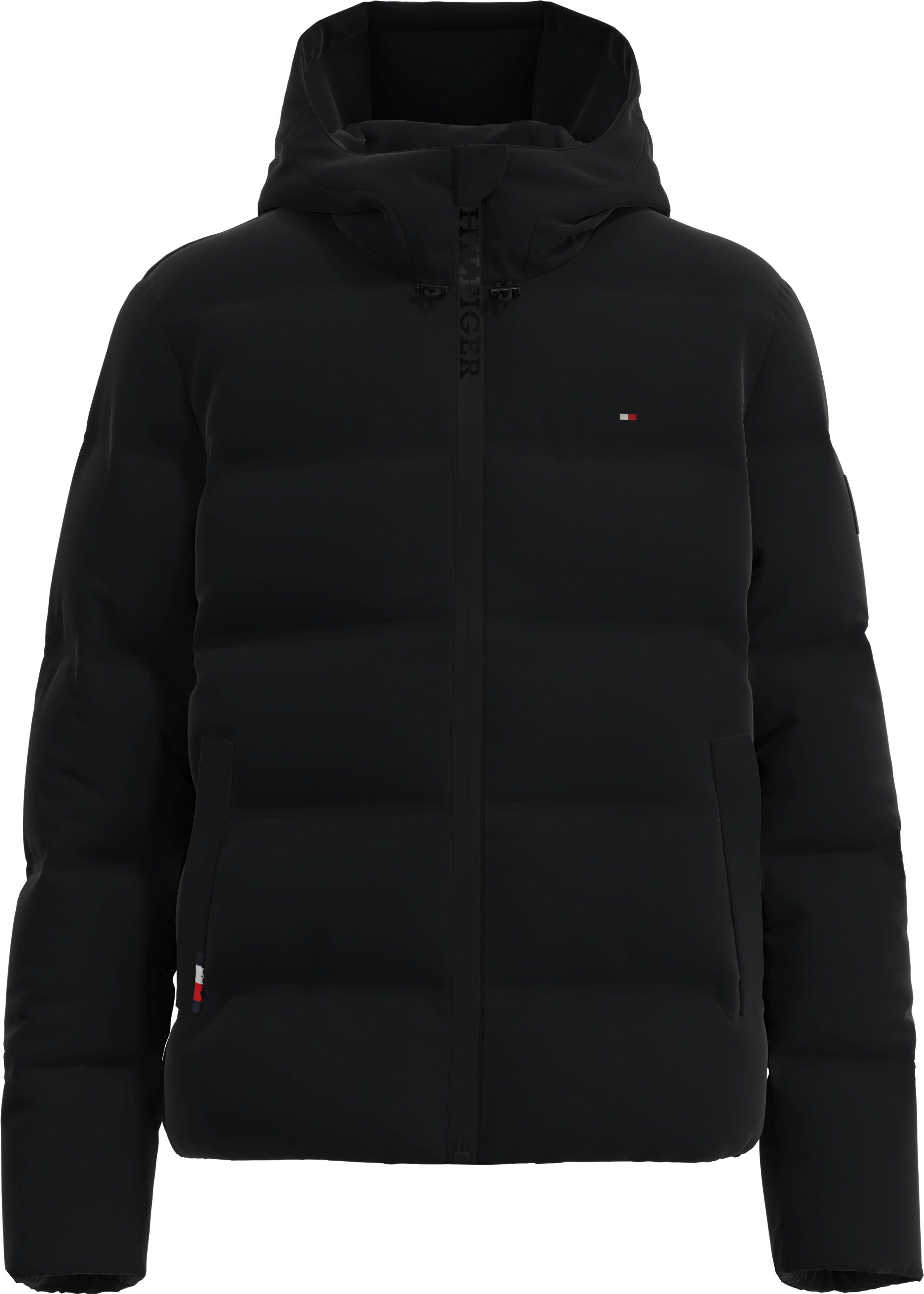 Tommy Hilfiger Gewatteerde jas BT-MOTION HOODED JACKET-B in grote maten, met logo-borduursel op borsthoogte