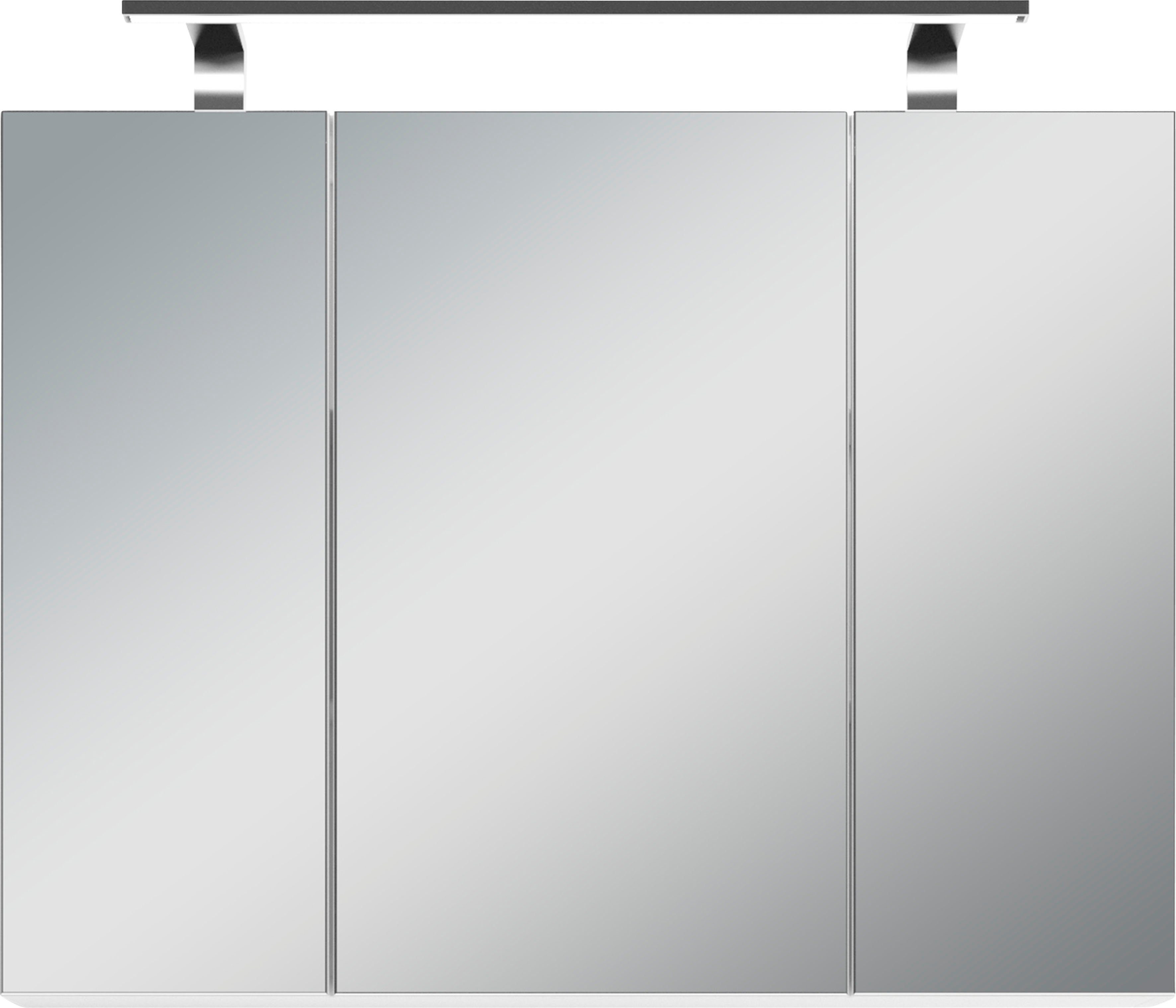 byLIVING Spiegelkast Spree Breedte 80 cm, 3-deurs, met ledverlichting en schakelaar-/stekkerdoos