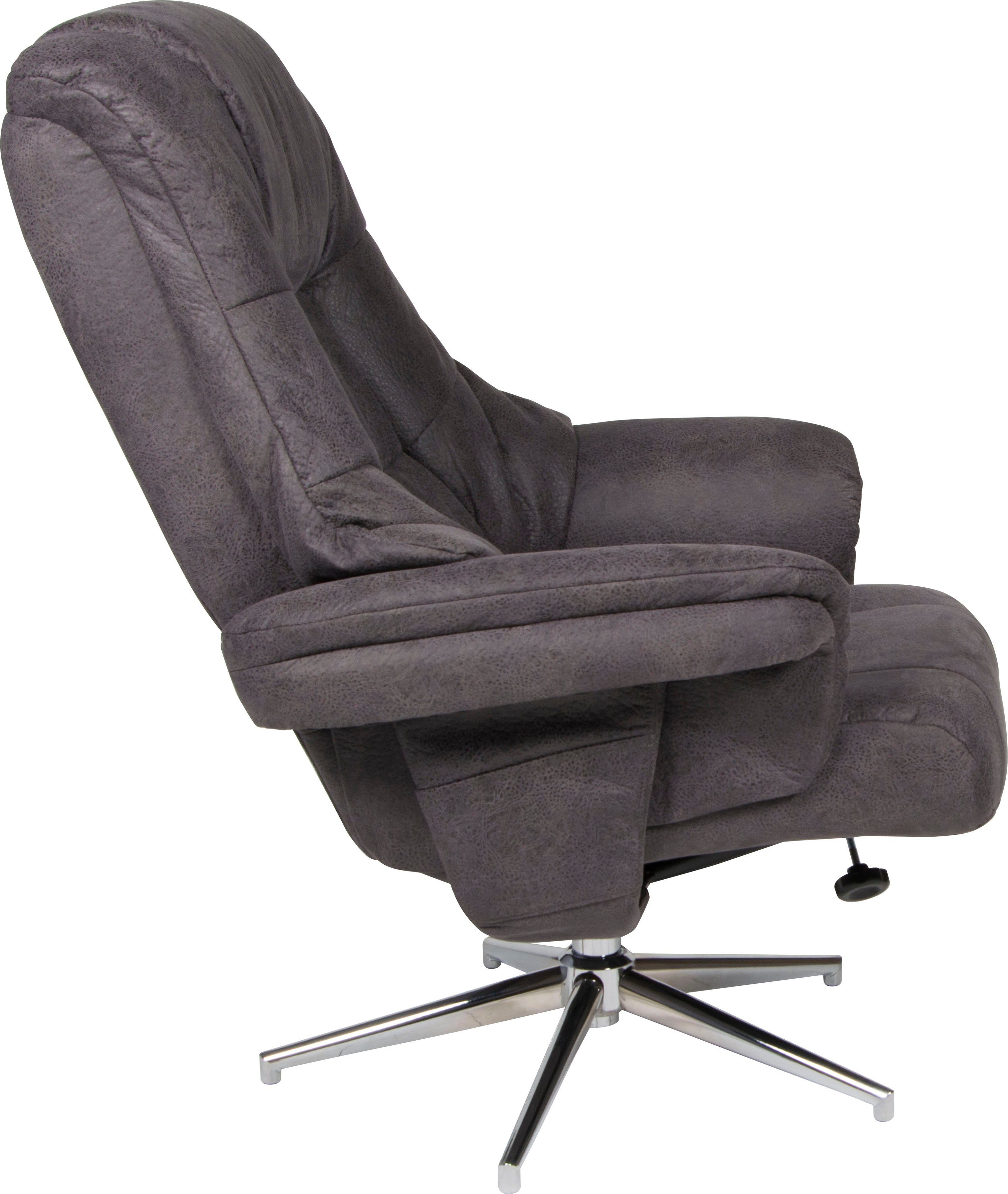 Duo Collection Relaxfauteuil BURNABY met voetenbank en relaxfunctie, 360 graden draaibaar