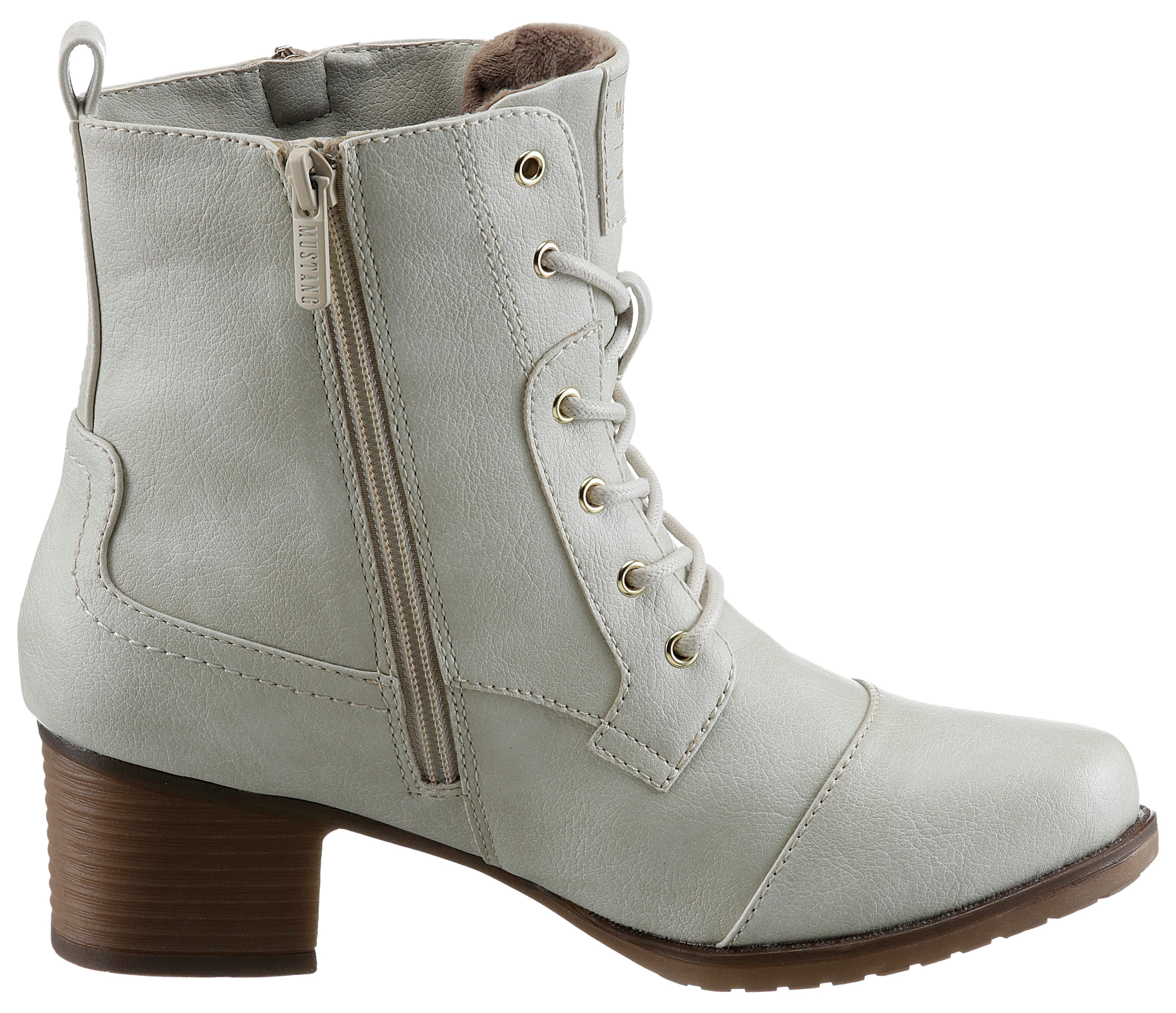 Mustang Shoes Veterlaarsjes Enkellaars, herfst schoen met decoratieve rits aan de buitenkant