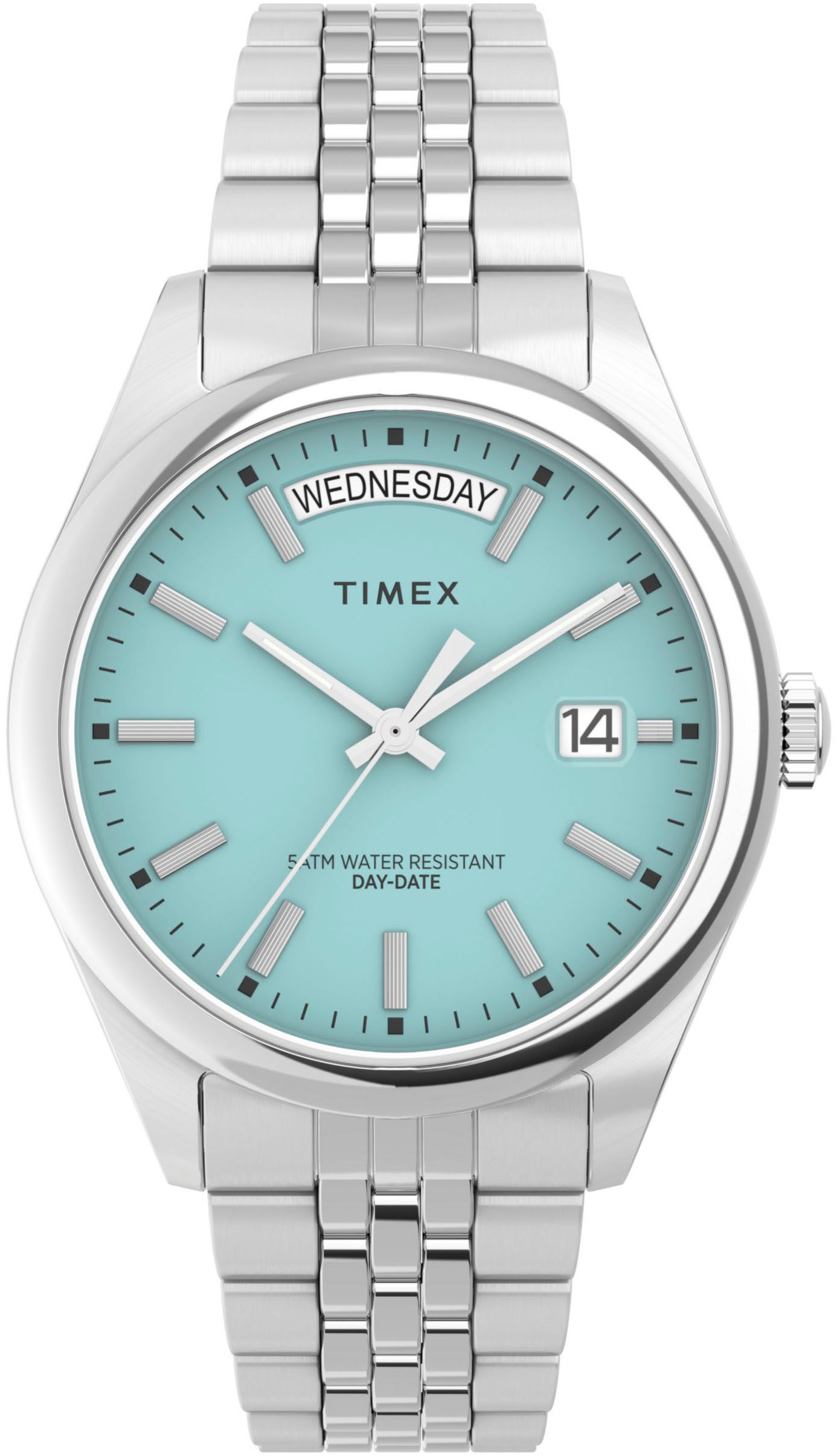 Timex Kwartshorloge Legacy Horloge, herenhorloge, dameshorloge, unisex, datum, lichtgevende wijzers dames quartz horloges zilver(kleur)