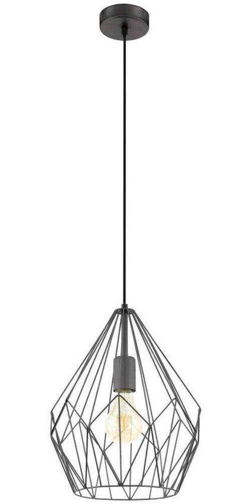 EGLO Hanglamp CARLTON hanglamp, zwart, staal, excl. lichtbron, retro Vintage hanglamp, retro hanglamp, kleur: zwart, fitting: E27