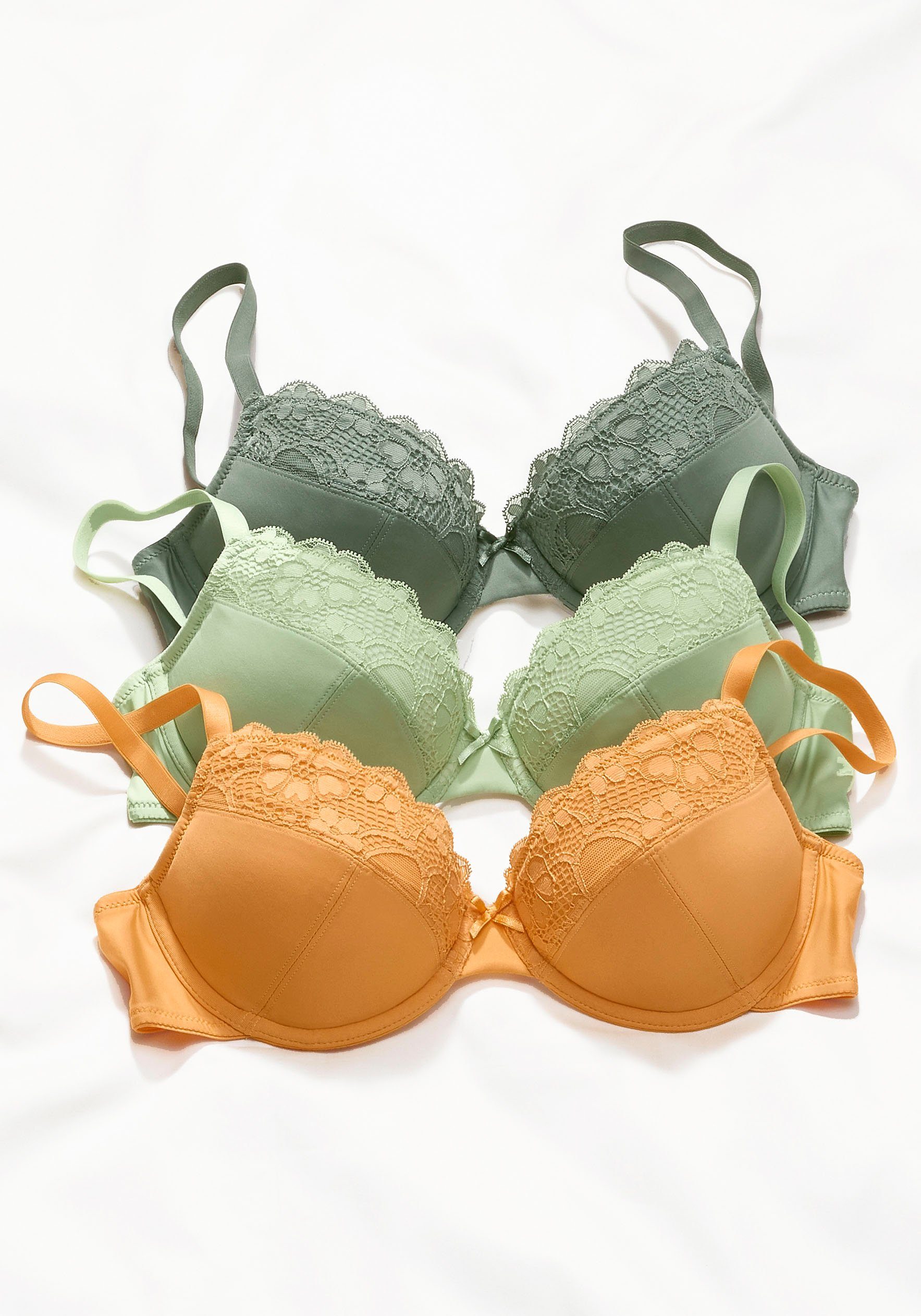 petite fleur Push-up-bh push-up-bh met beugel in aantrekkelijke multipack lingerie (3-delig Set van 3)
