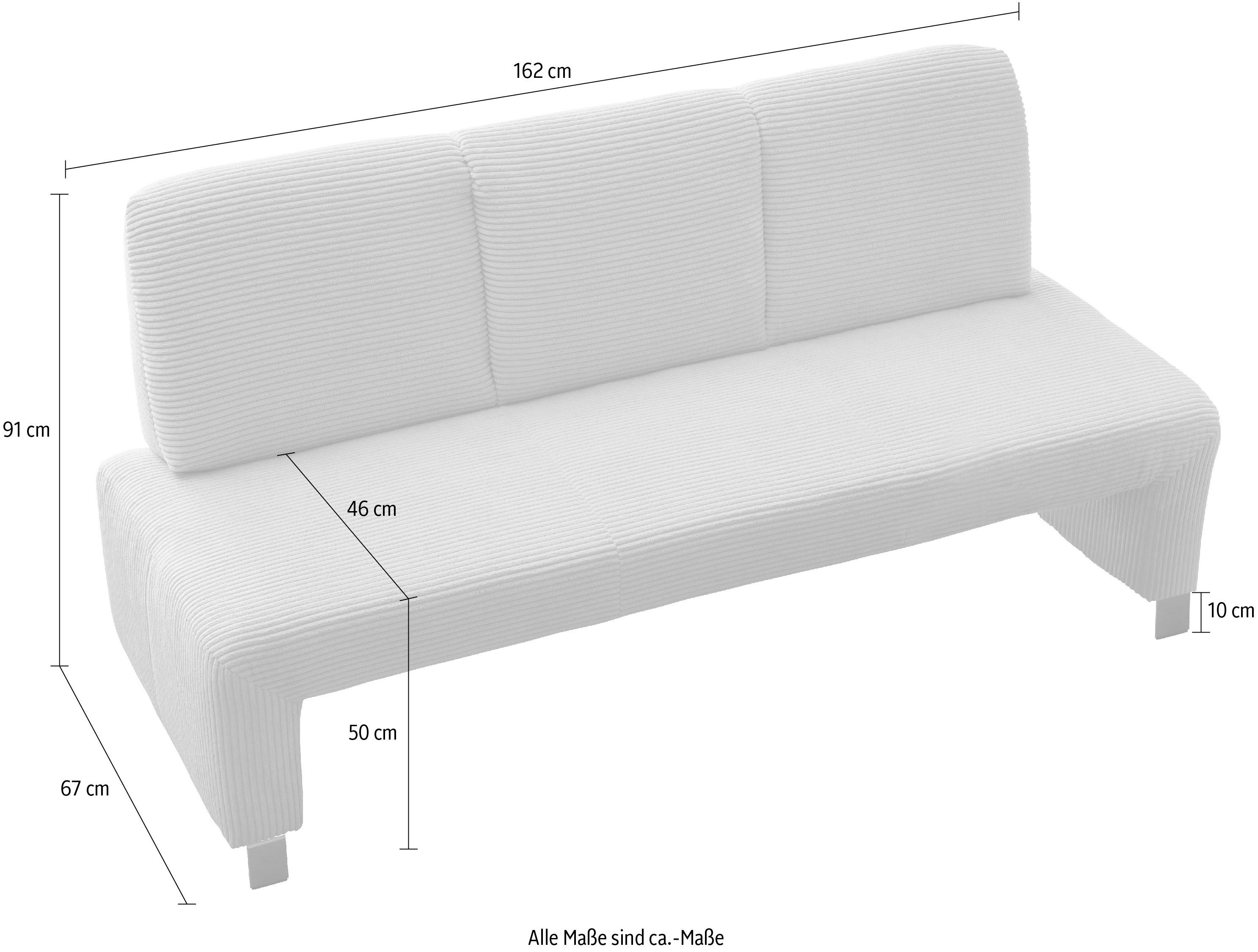 exxpo - sofa fashion Bank Intenso, bank, breedte 162 cm, keuze uit leer of textiel hoge bodemvrijheid, vrij in de ruimte te plaatsen, hoog zitcomfort
