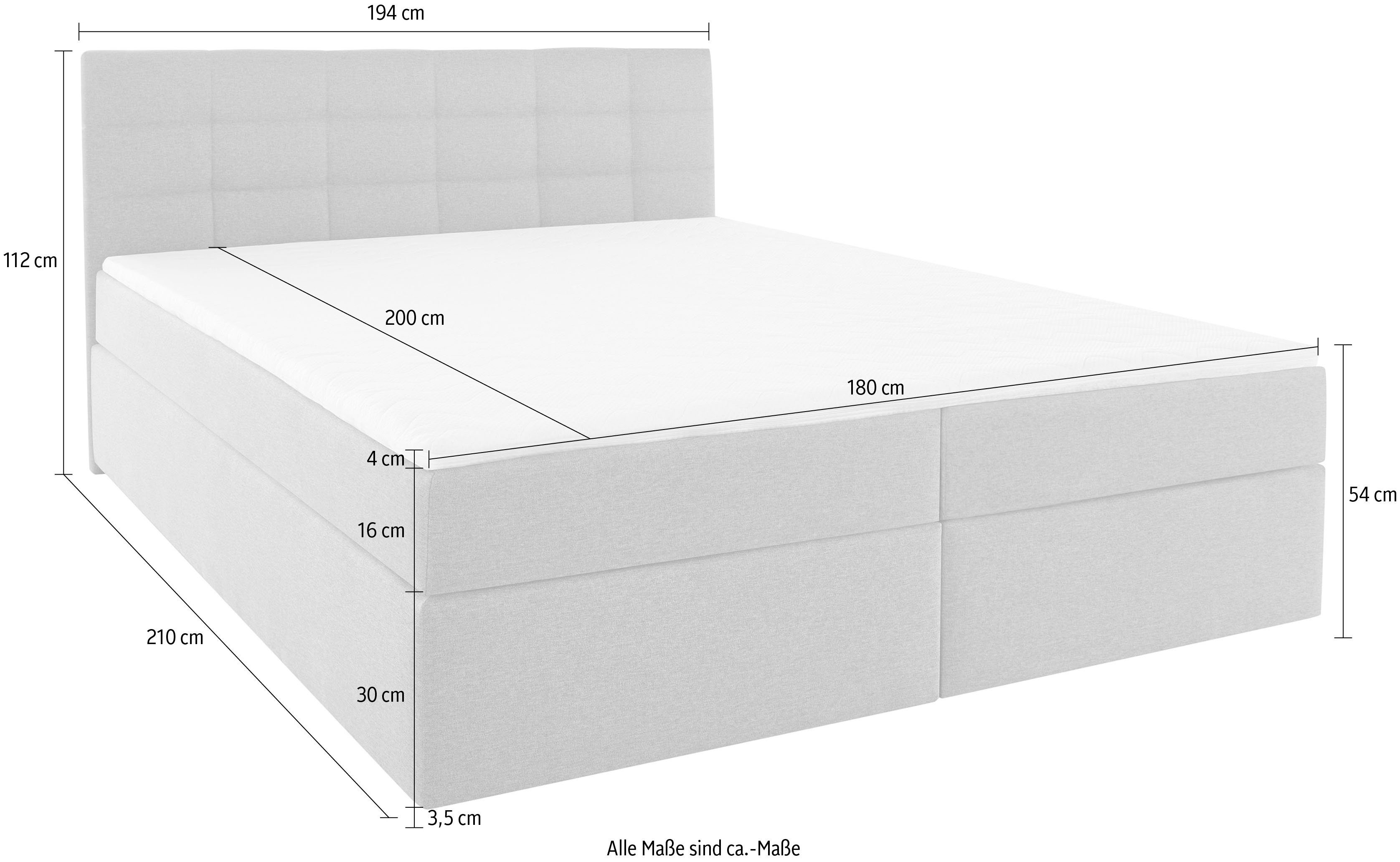 INOSIGN Boxspring Fidan optioneel met bedbox, verkrijgbaar in h2, h3 & h4