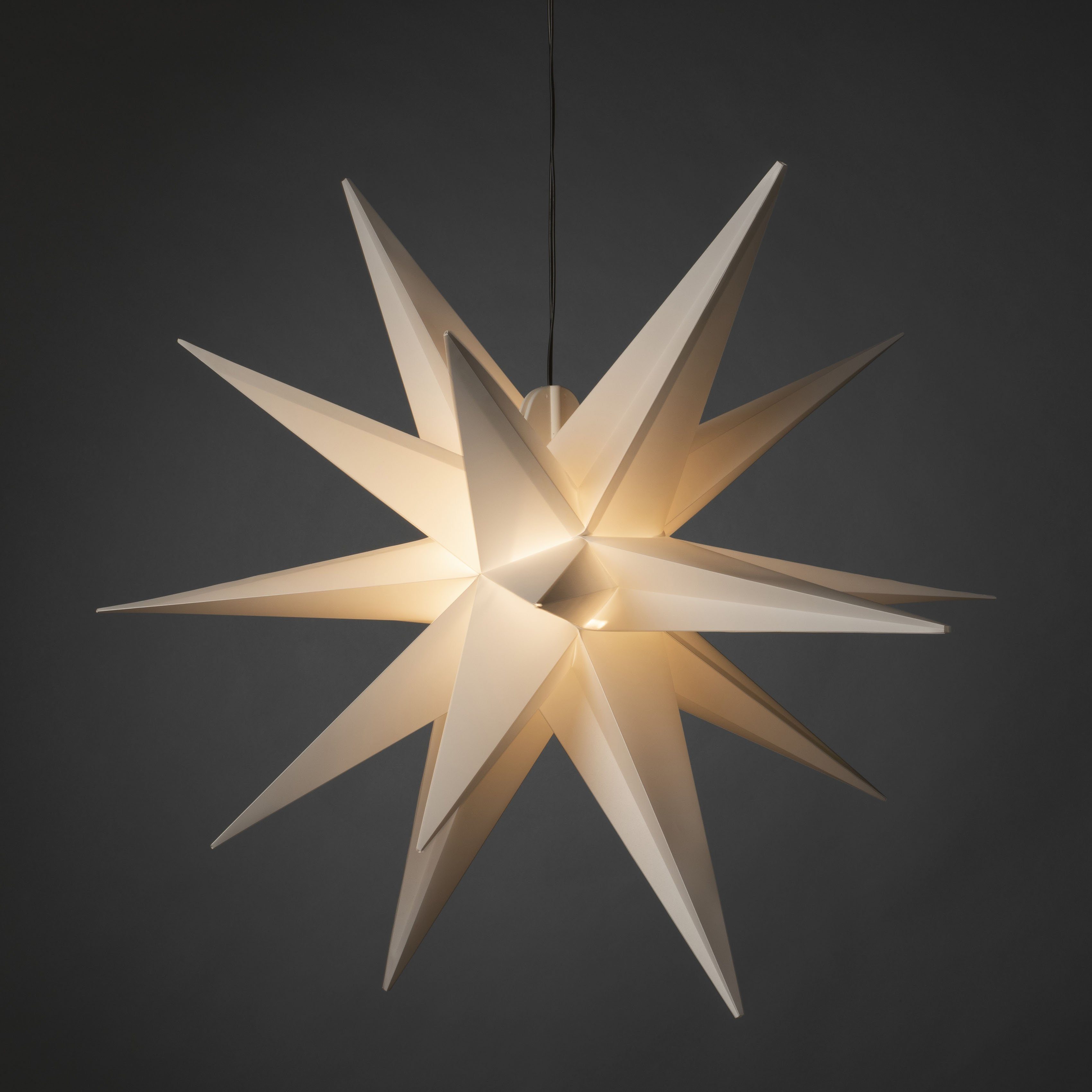 KONSTSMIDE Sierverlichting Kerstversiering buiten Witte 3D plastic ster, incl. lampen (1 stuk)