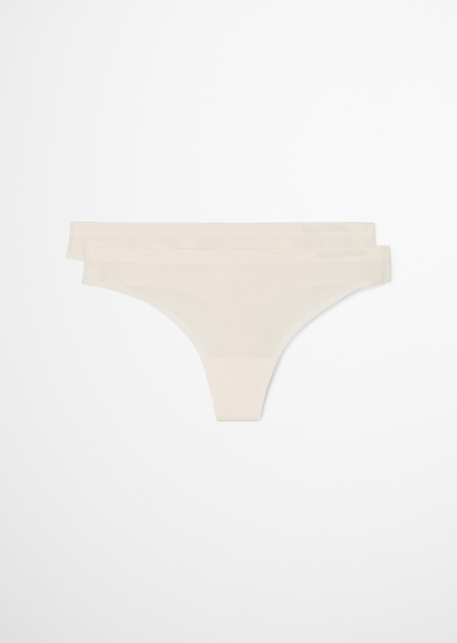 Marc O'Polo String SECOND SKIN met platte naden (Set van 2) dames strings maat L wit