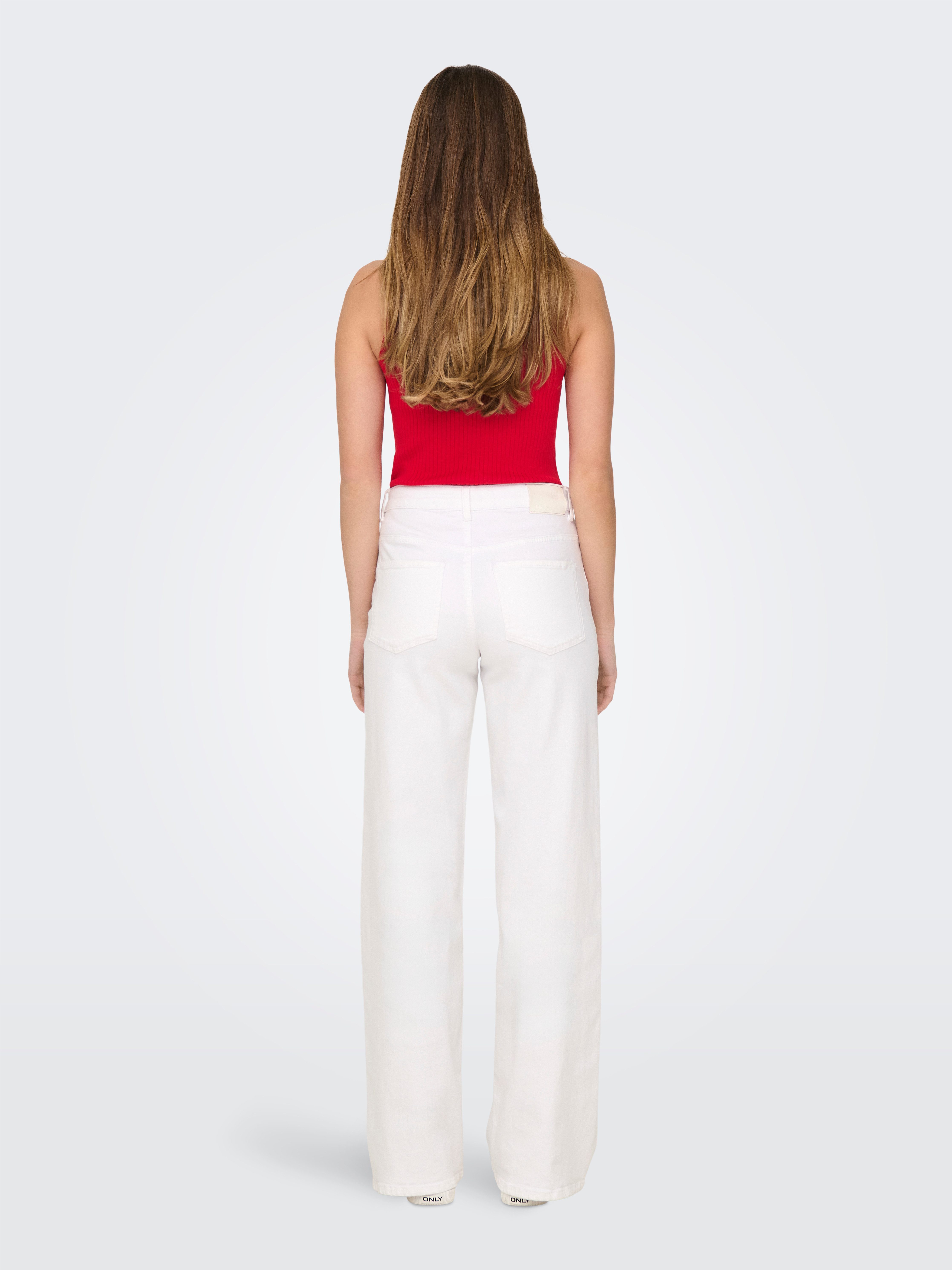JDY High-waist jeans JDYFELINA-FINA HW WIDE WHITEJNS DNM NOOS