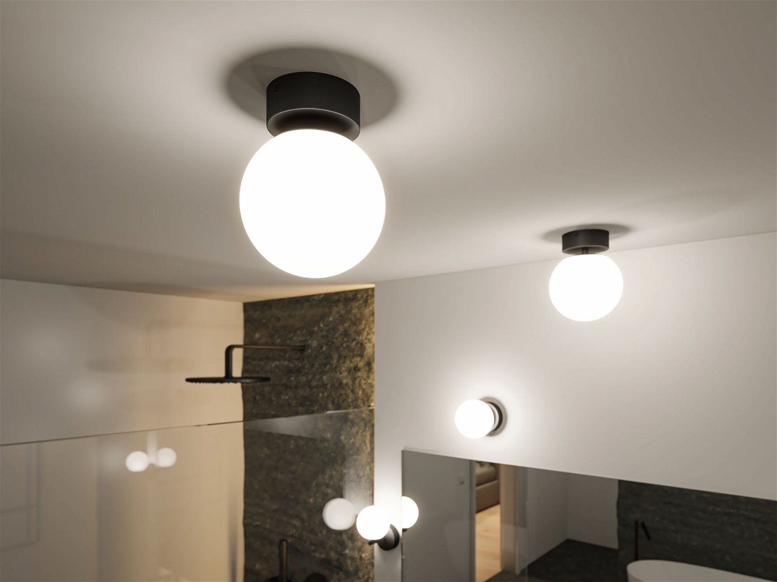 Paulmann Led-plafondlamp Selection Bathroom Gove IP44 3000K 5W Satin, Glas/Metaal (1 stuk)
