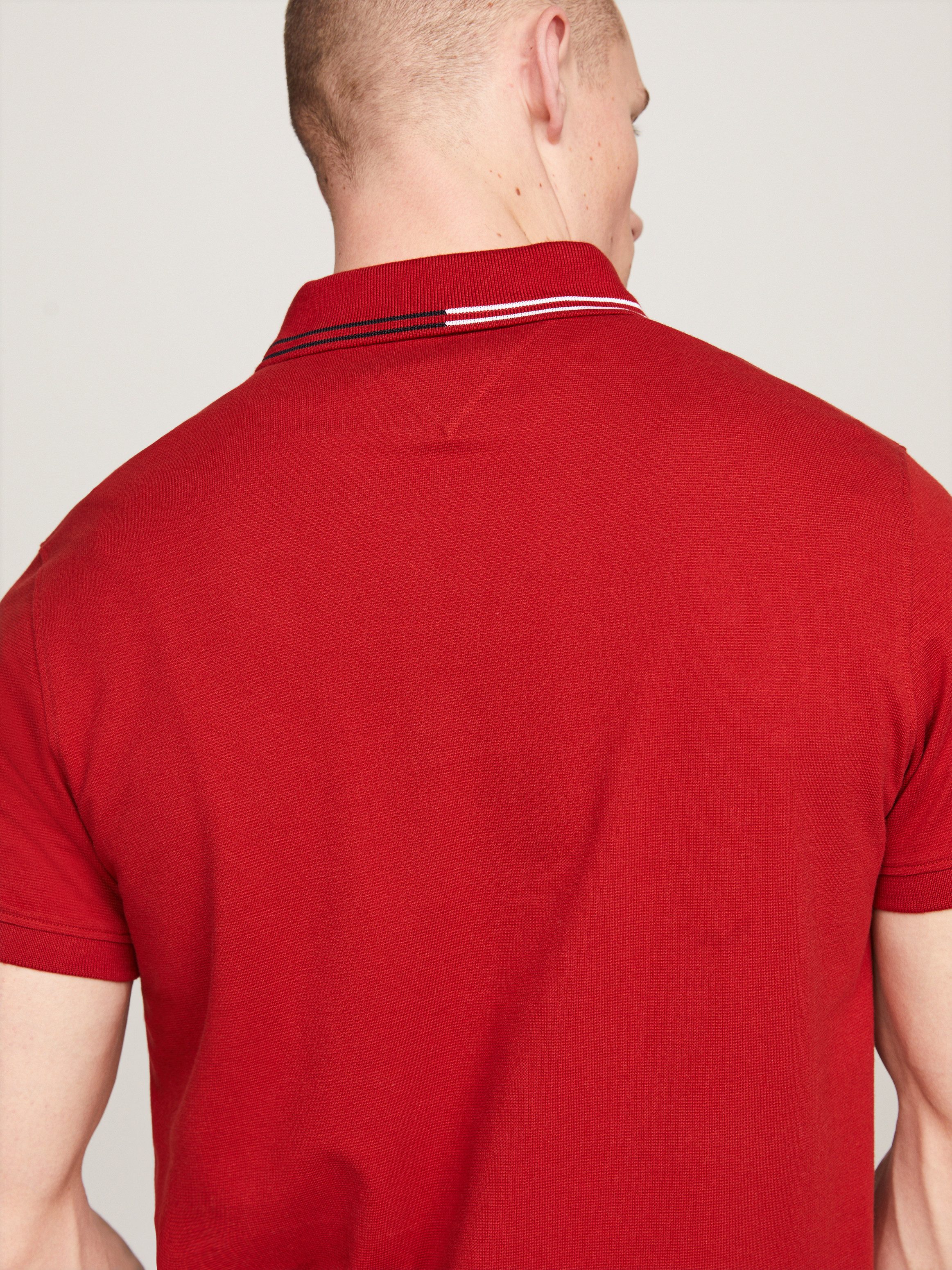 Tommy Hilfiger Poloshirt RWB ZIP PLACKET TIPPING REG POLO met contrasterende strepen aan de kraag