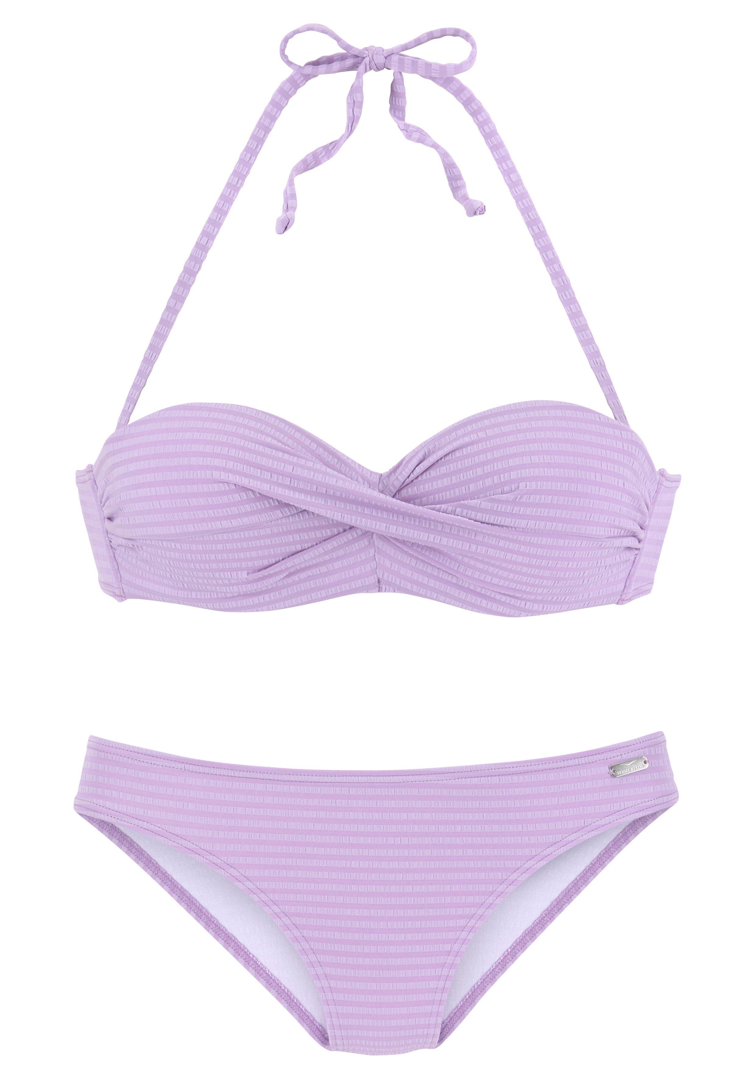 Venice Beach Beugelbikini in bandeaumodel van chique structuurstof