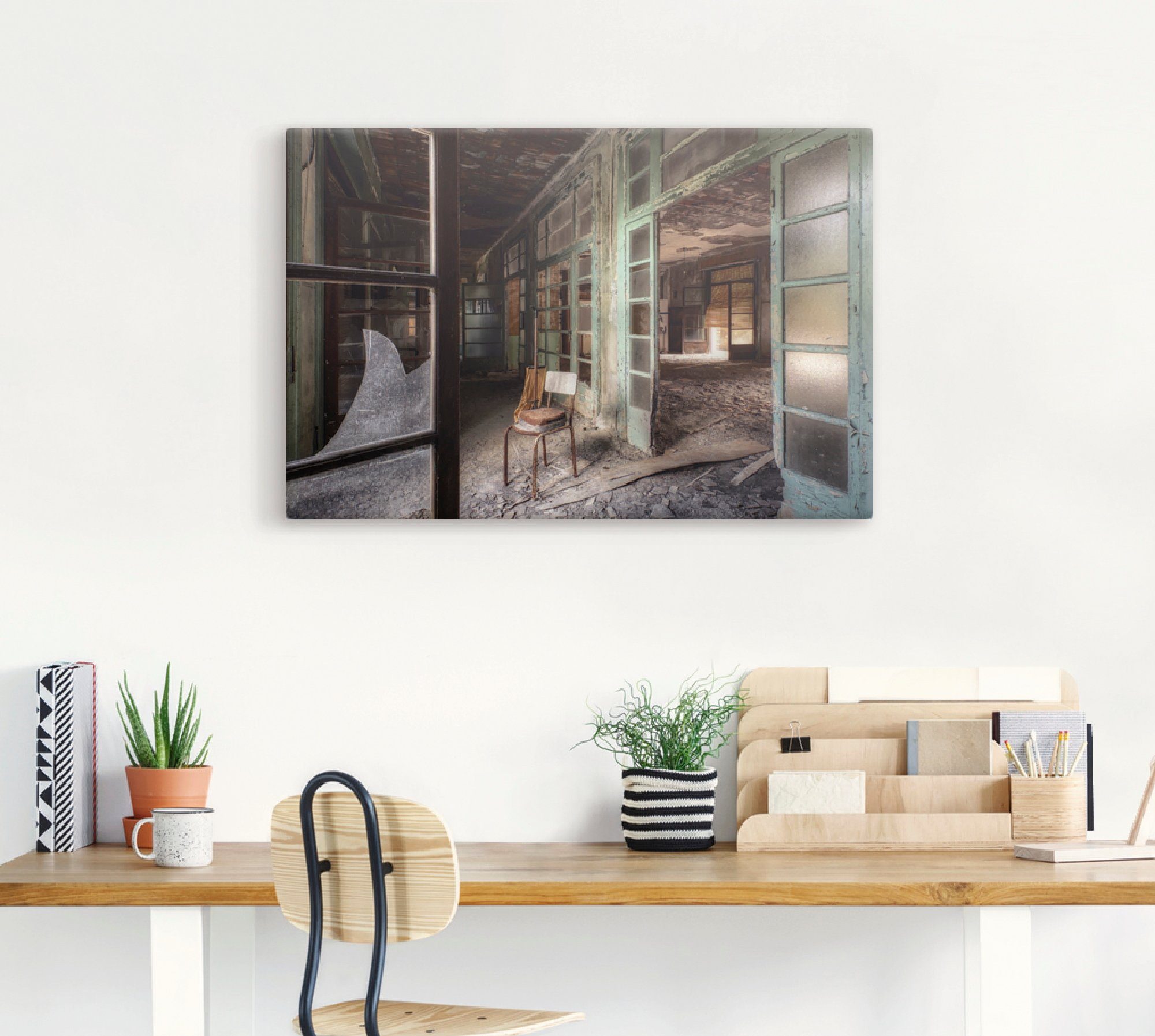 Artland Artprint Lost Place - stoel - verlaten plaatsen als artprint van aluminium, artprint voor buiten, artprint op linnen, poster in verschillende maten. maten