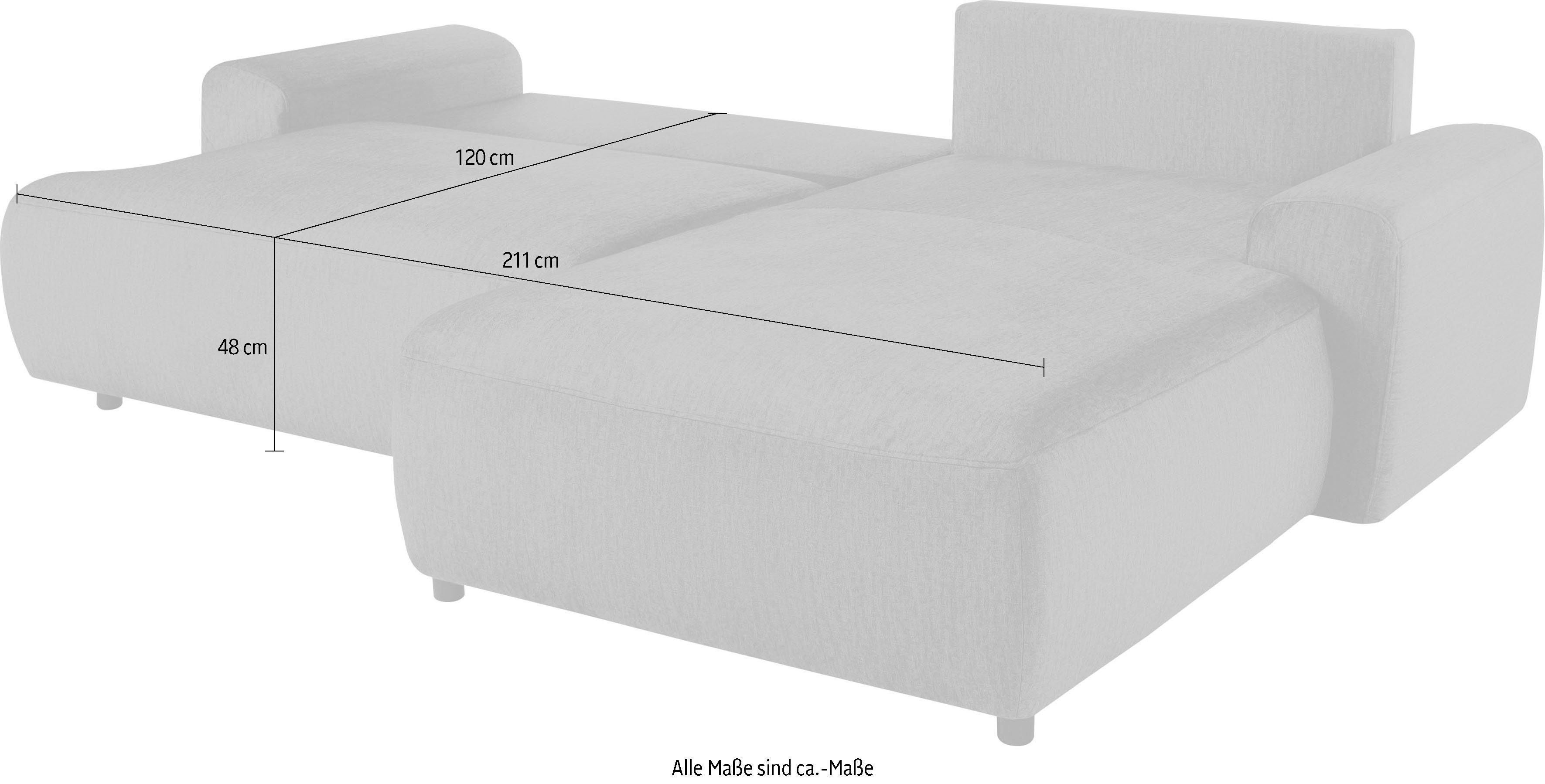 exxpo - sofa fashion Hoekbank Game, comfortabel met 5 rugkussens en 2 decoratieve kussens, L-vorm incl. bedfunctie en bedlade, comfortabel, geweldige afwerkingsdetails