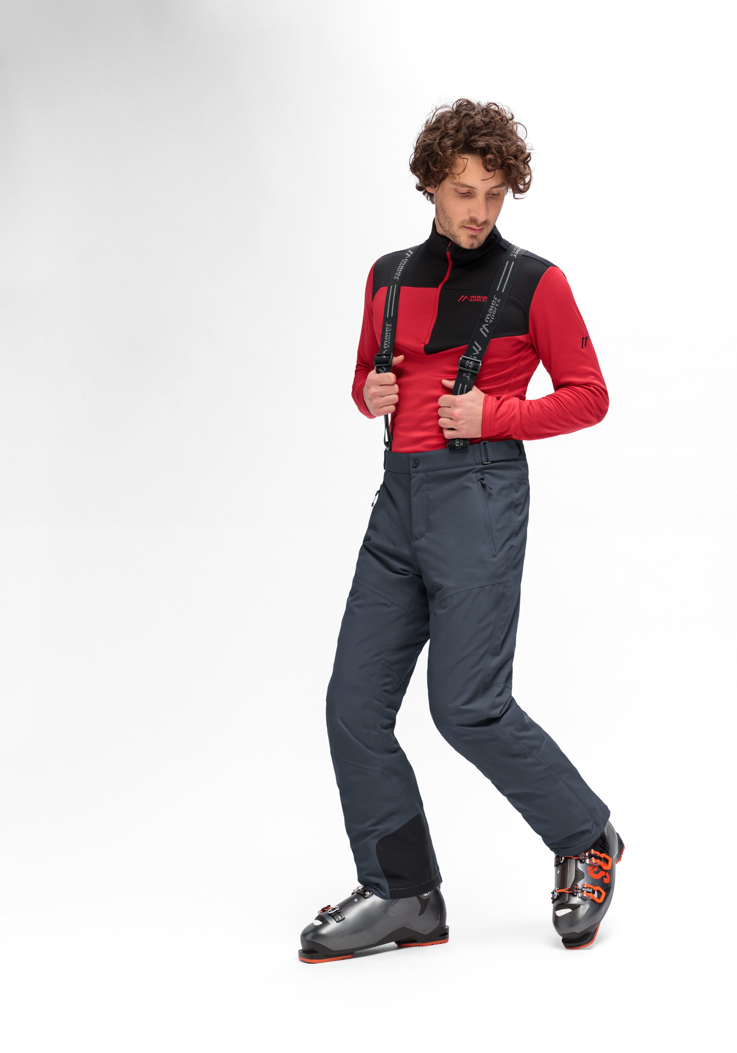 Maier Sports Skibroek Anton 2.1 Heren sneeuwbroek met bretels, wind/waterdicht, regular fit