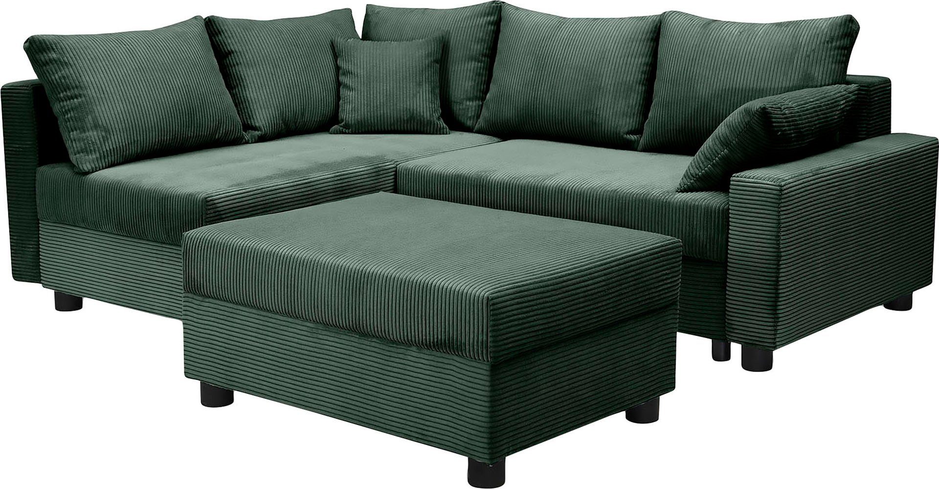 COLLECTION AB Hoekbank Parma L-vorm met slaapfunctie en bedlade, inclusief kussens, bonell-federkern