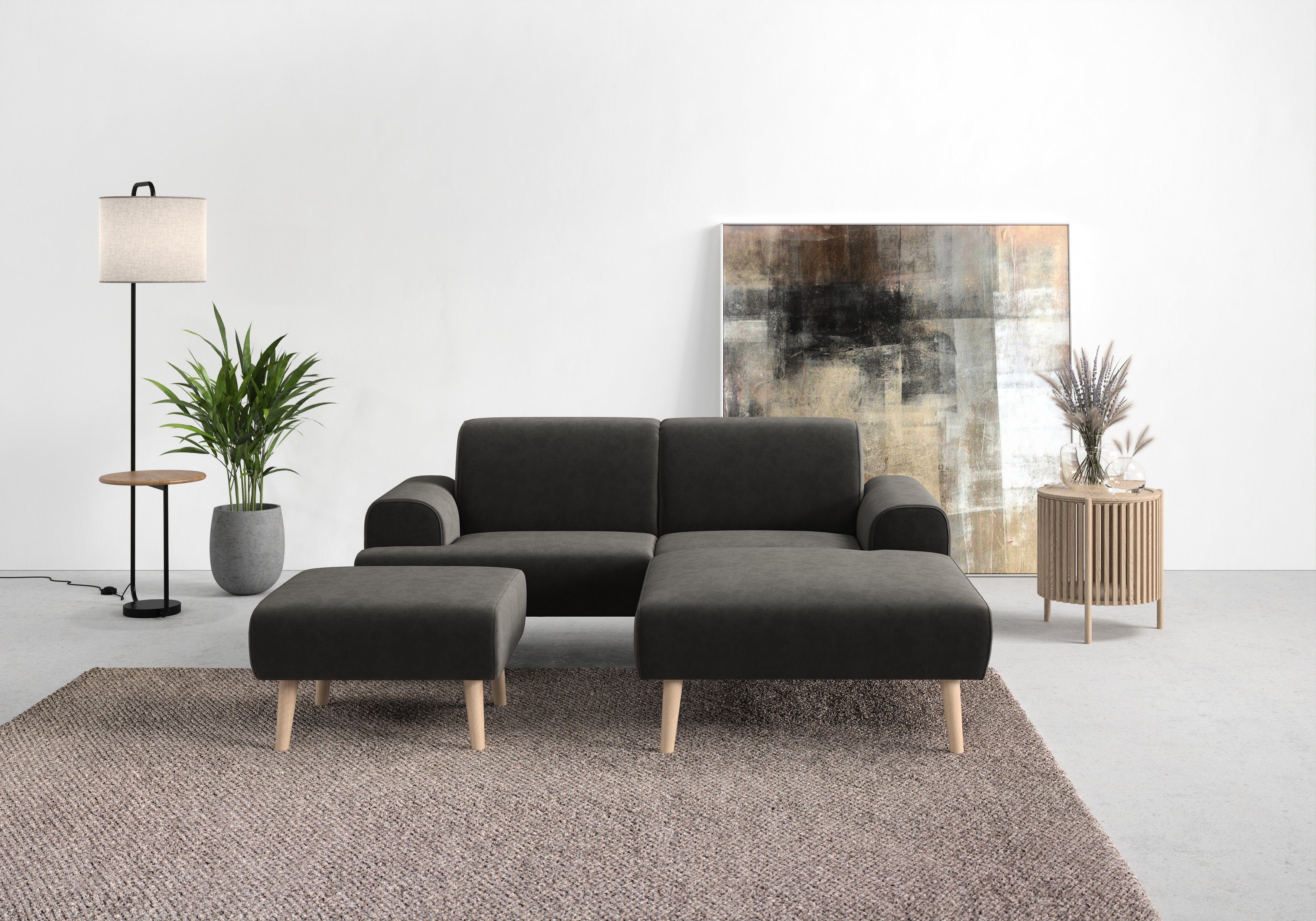 andas Hoekbank Swift L-vorm Binnenveringsinterieur, bxdxh: 192x83x176 cm
