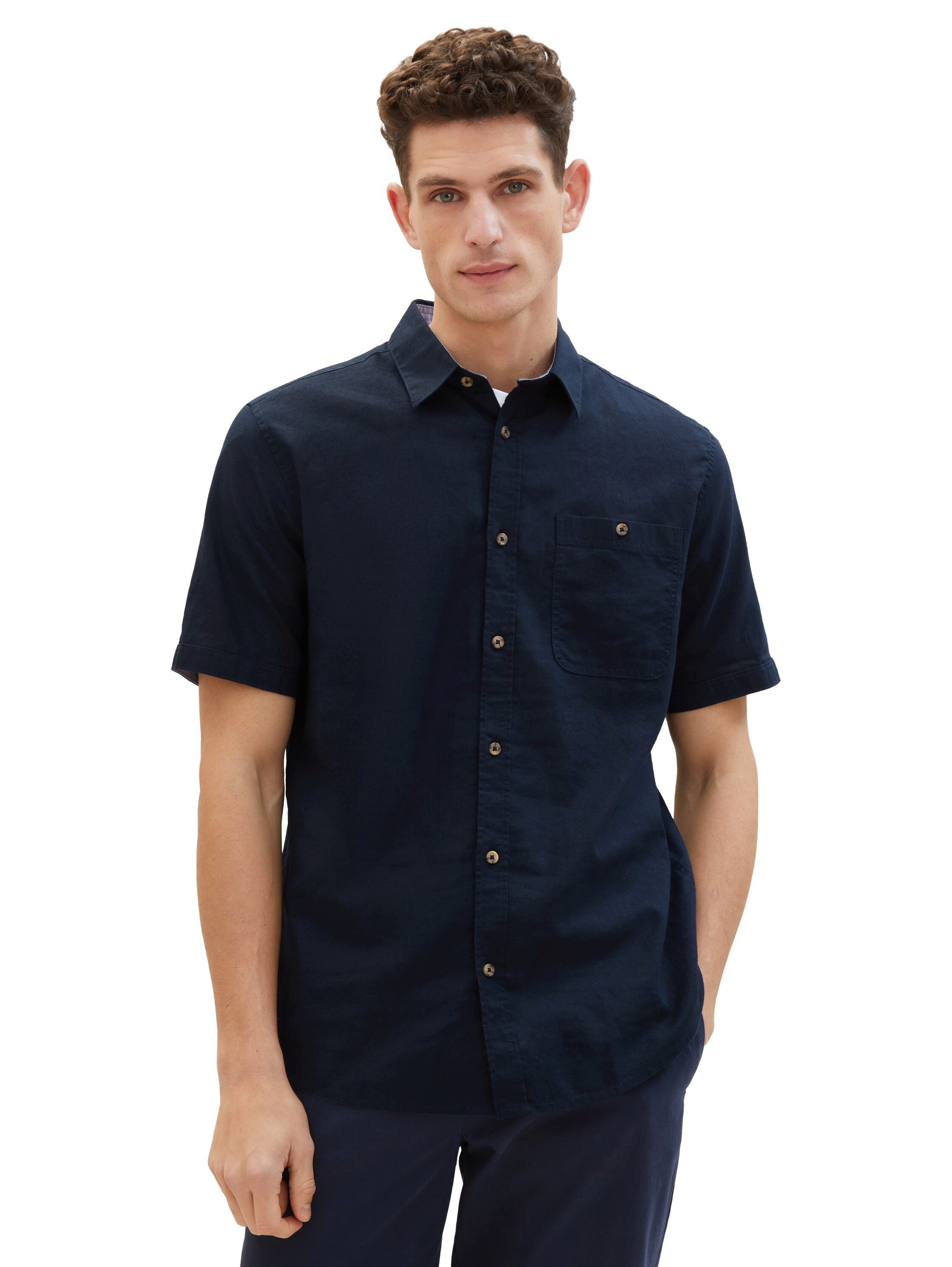 Tom Tailor Overhemd met korte mouwen met logo merk