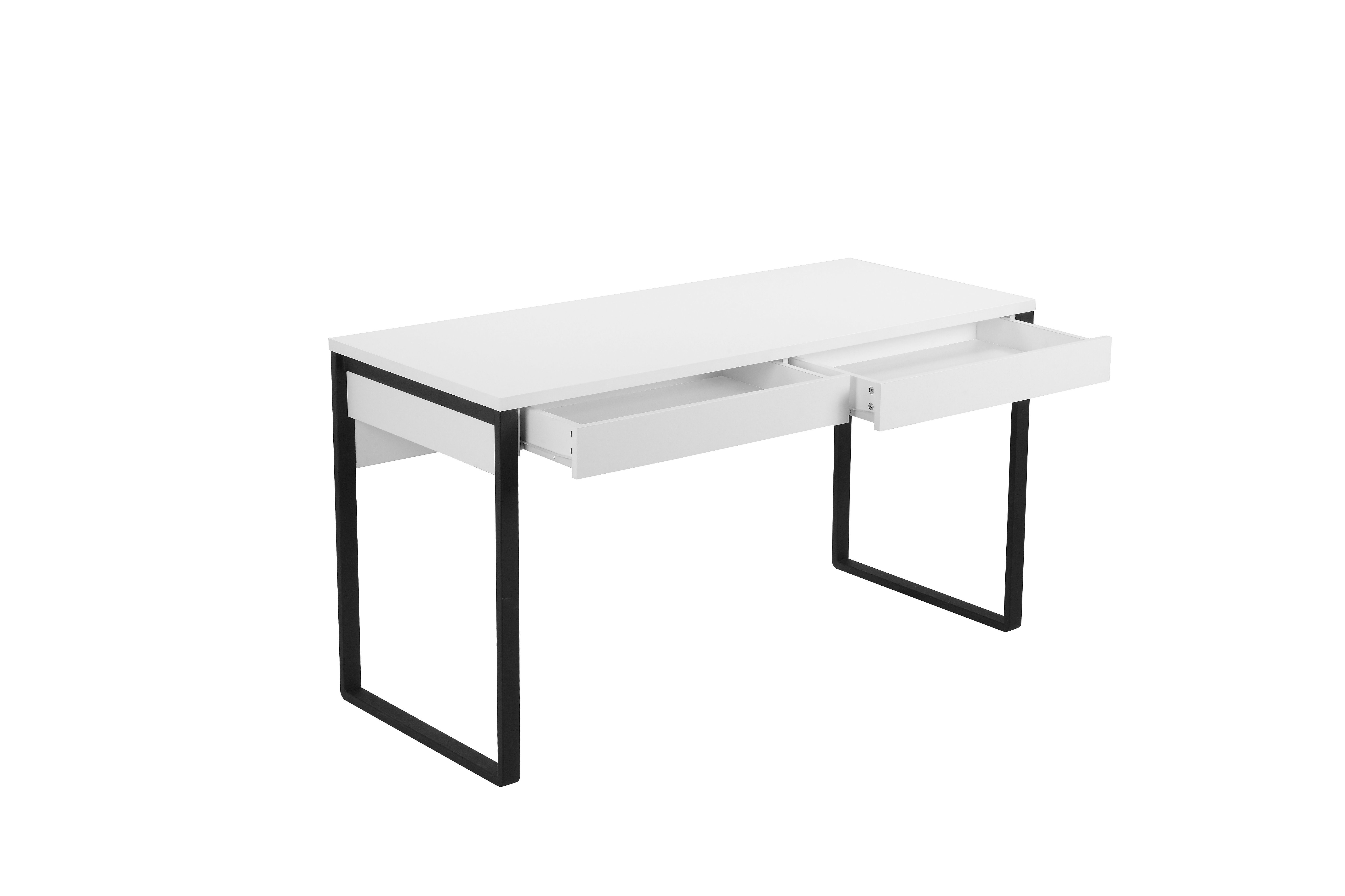 Places of Style Bureau Moid, Computertafel in modern design, Breedte 120/140/160 cm, met metalen poten & lade