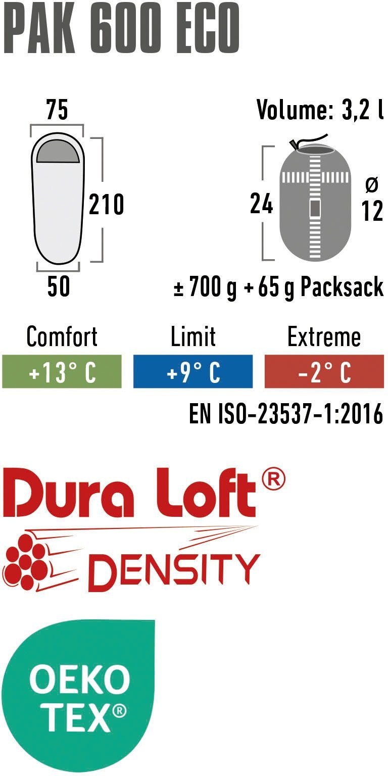 High Peak Mummieslaapzak Slaapzak Pak 600 Eco