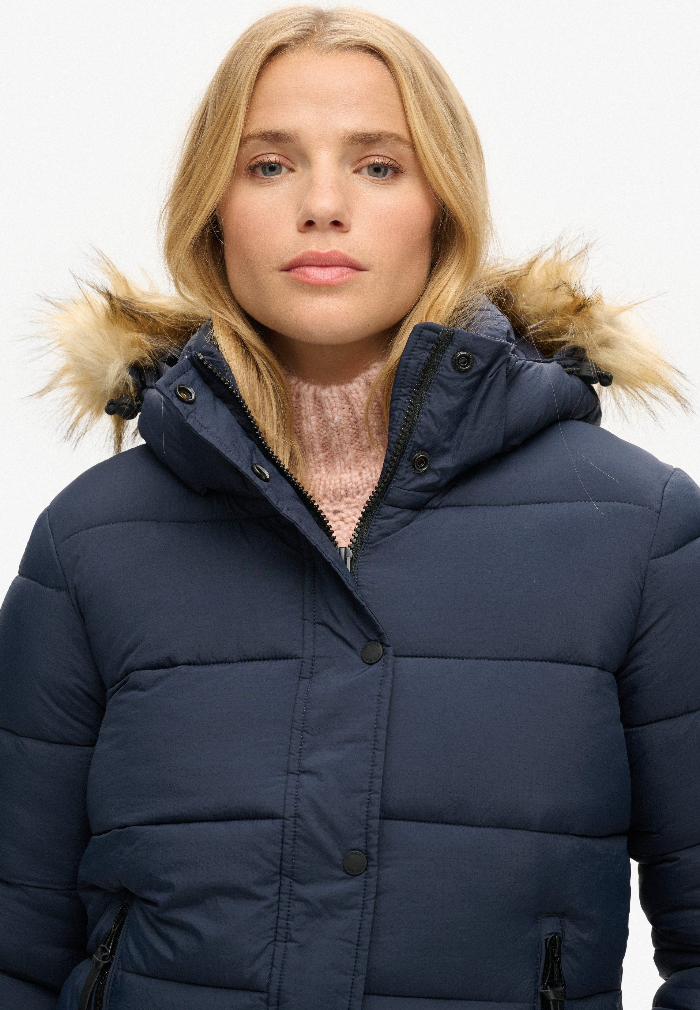 Superdry Gewatteerde jas FAUX FUR SHORT HOOD PUFFER