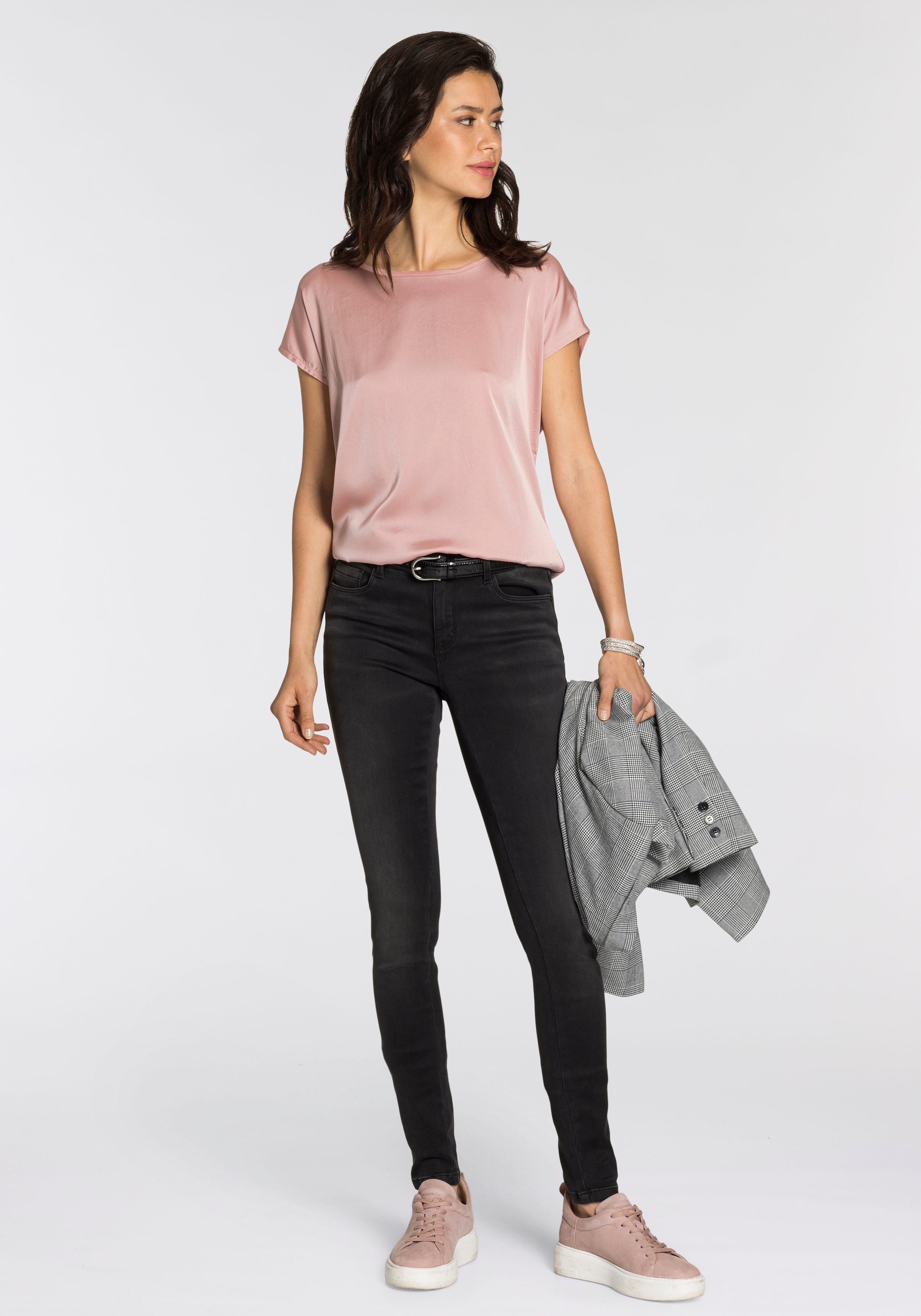 Laura Scott Shirtblouse van satijn en jersey
