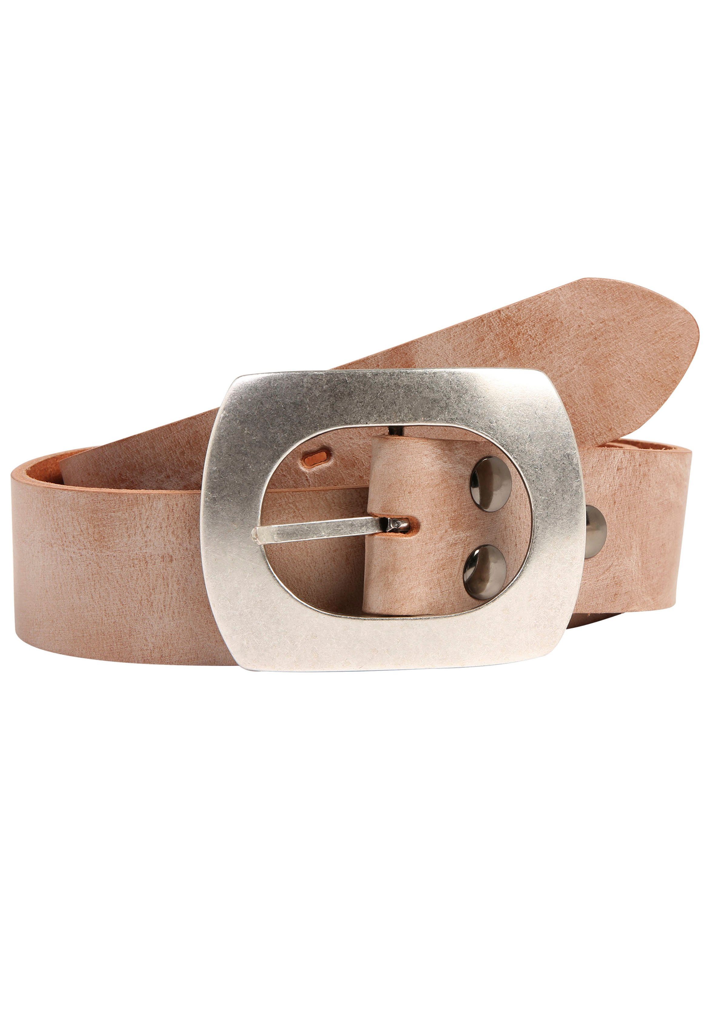 RETTUNGSRING by showroom 019° Leren riem met verwisselbare sluiting "spa doorn" unisex riemen maat 80 bruin