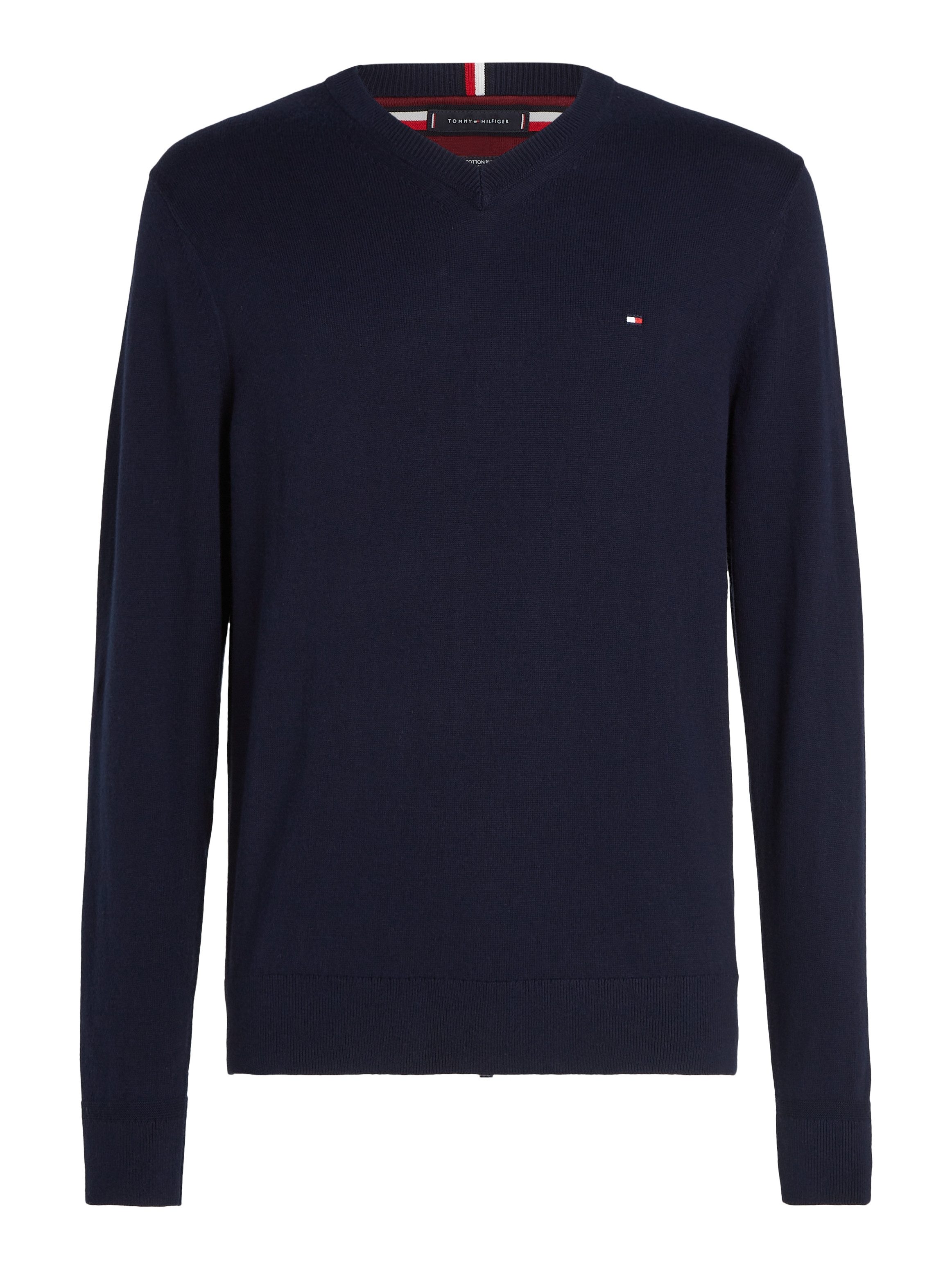Tommy Hilfiger Trui met V-hals PIMA ORG CTN CASHMERE V NECK