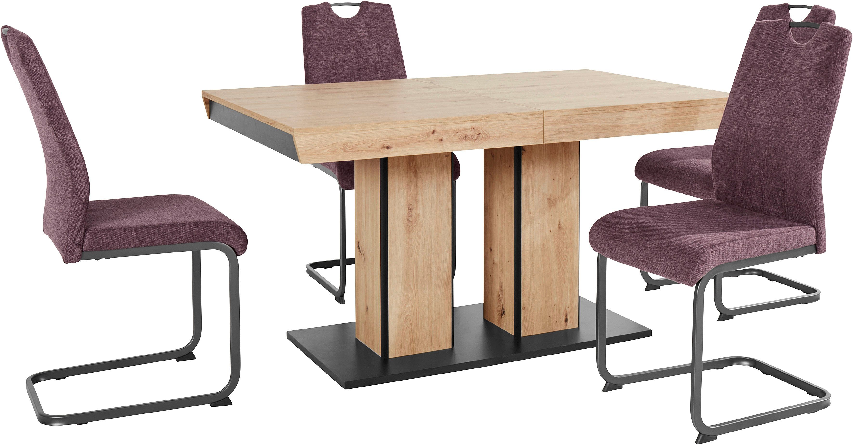 HELA Eethoek Agnes uitschuifbare eettafel, tafel uitschuifbaar 140 -220 cm (set, 5-delig)
