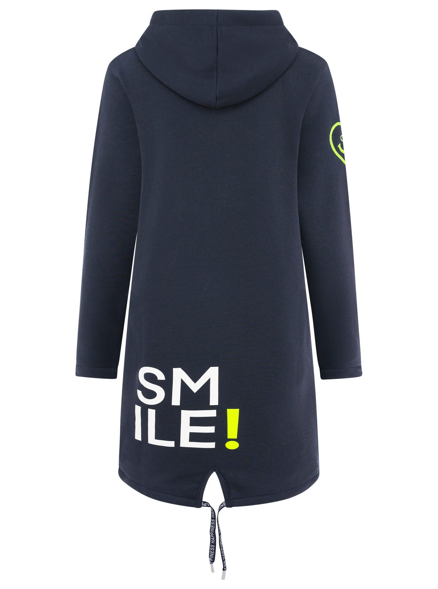 Zwillingsherz Jersey jas Alissa met capuchon en smile print