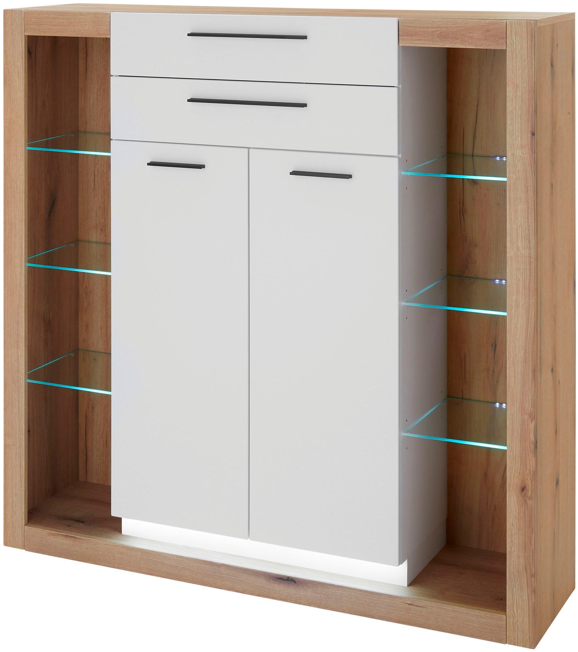 INOSIGN Highboard Brixen, moderne commode, opberg element in eik Evoke decor Metalen grepen, voldoende opbergruimte, veelzijdig toepasbaar