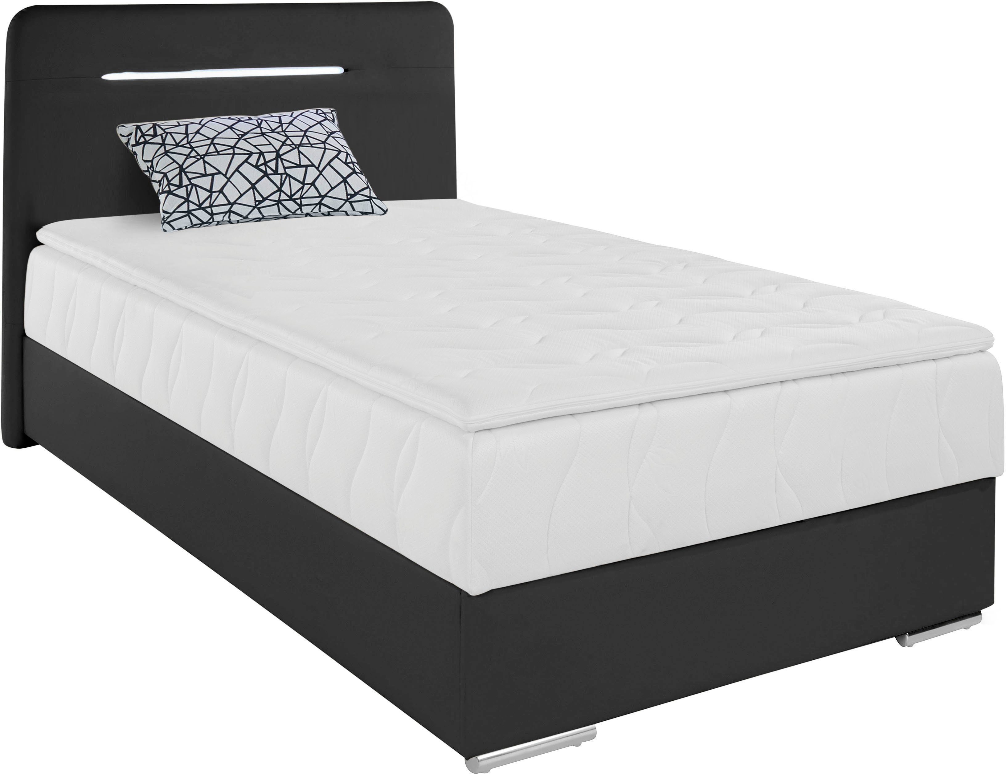 COTTA Boxspring Lighstar inclusief ledverlichting, topmatras, bedkist en sierkussen