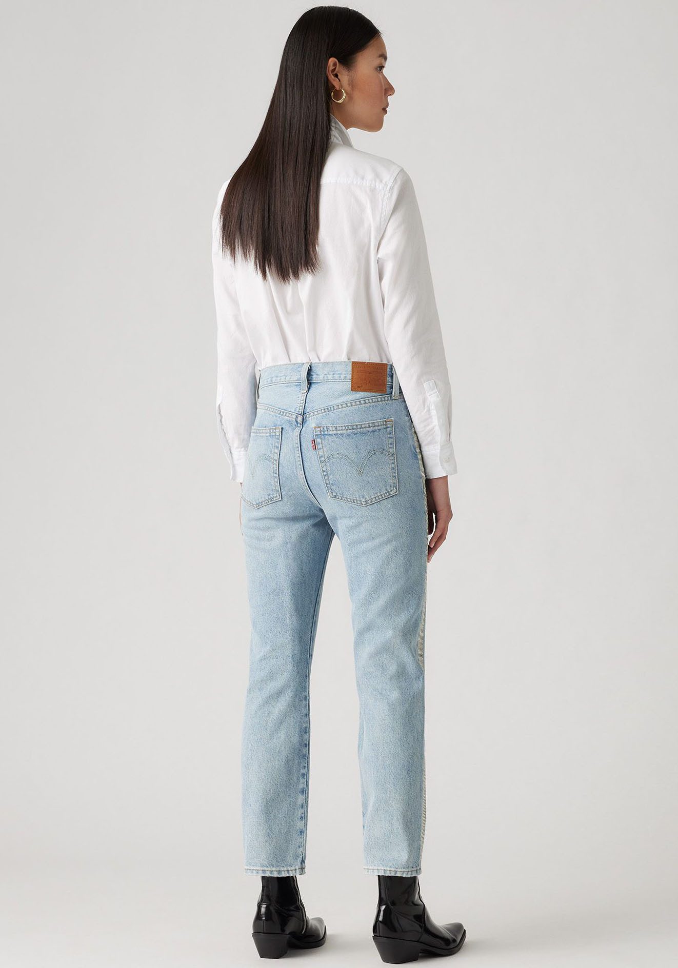 Levi's 7 8 jeans 501 CROP met glinsterende details aan de zijnaad