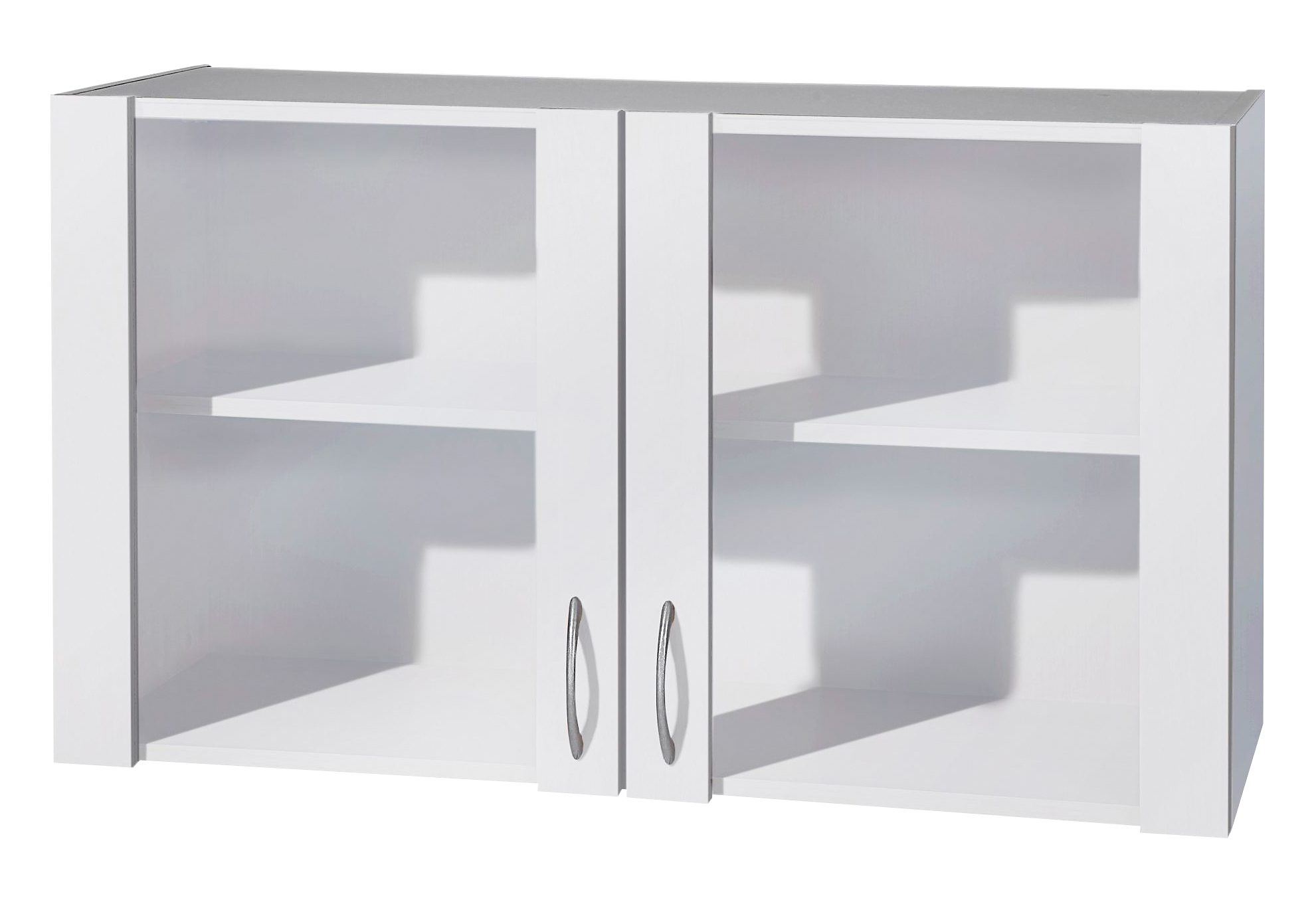 wiho Küchen Hangend kastje met glasdeur Kiel Front met glasinzet hangkasten wit
