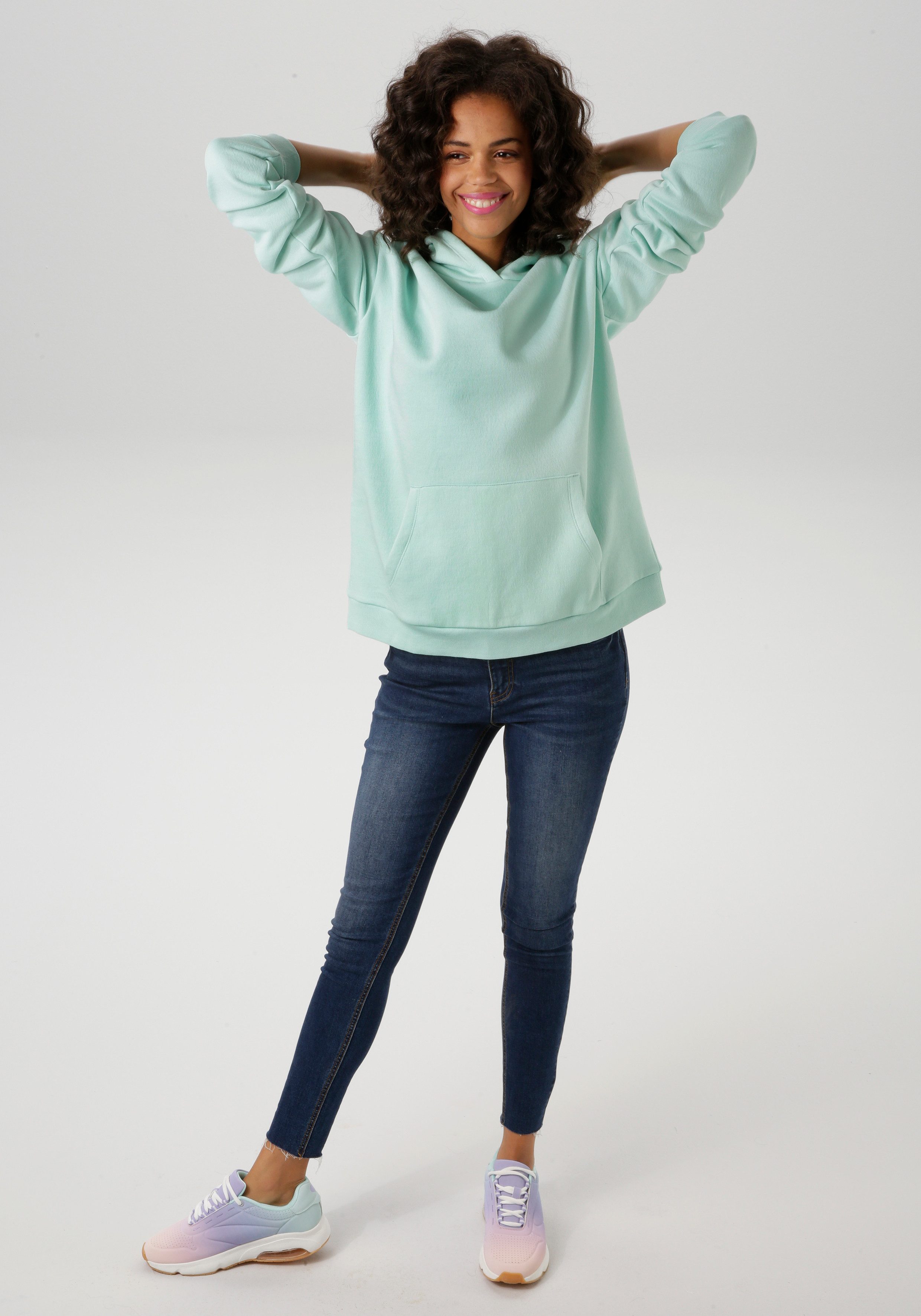 Aniston CASUAL Hoodie met smiley op de rug nieuwe collectie