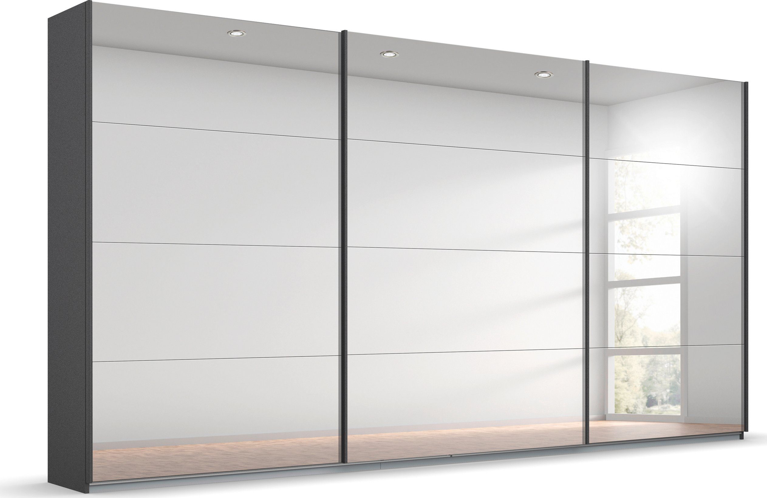 rauch Zweefdeurkast Kledingkast kast garderobe ORACLE met spiegelfront inclusief lade-inzet en extra legplanken made in germany