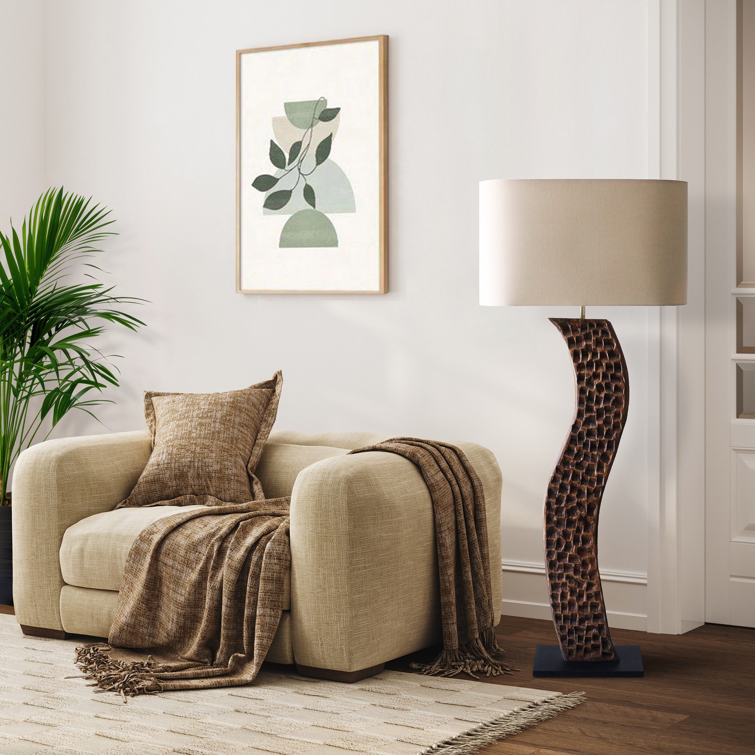 SalesFever Staande lamp Acacia met de hand gemaakt (1 stuk)