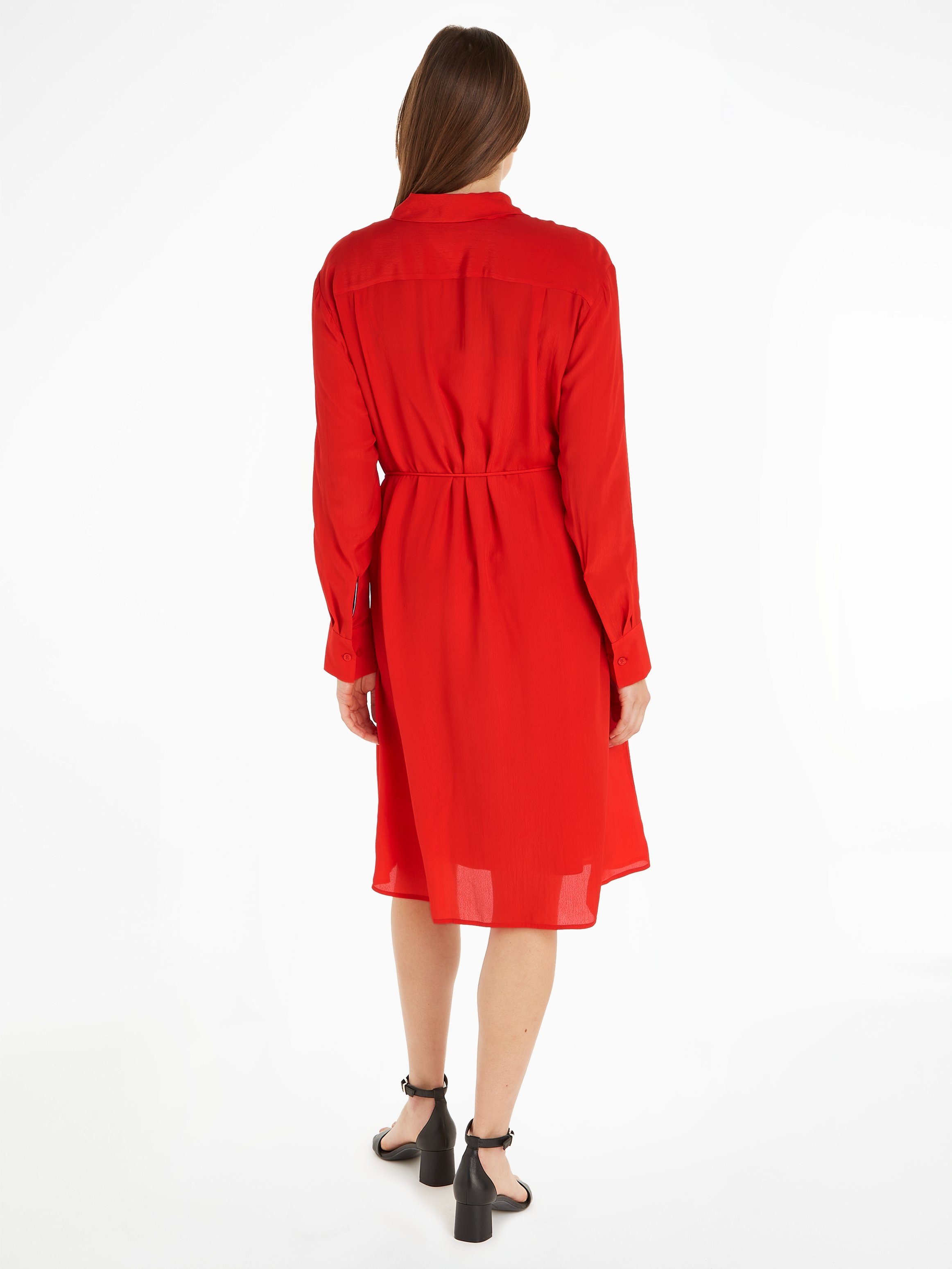 Tommy Hilfiger Blousejurk FLUID VISCOSE CREPE KNEE DRESS