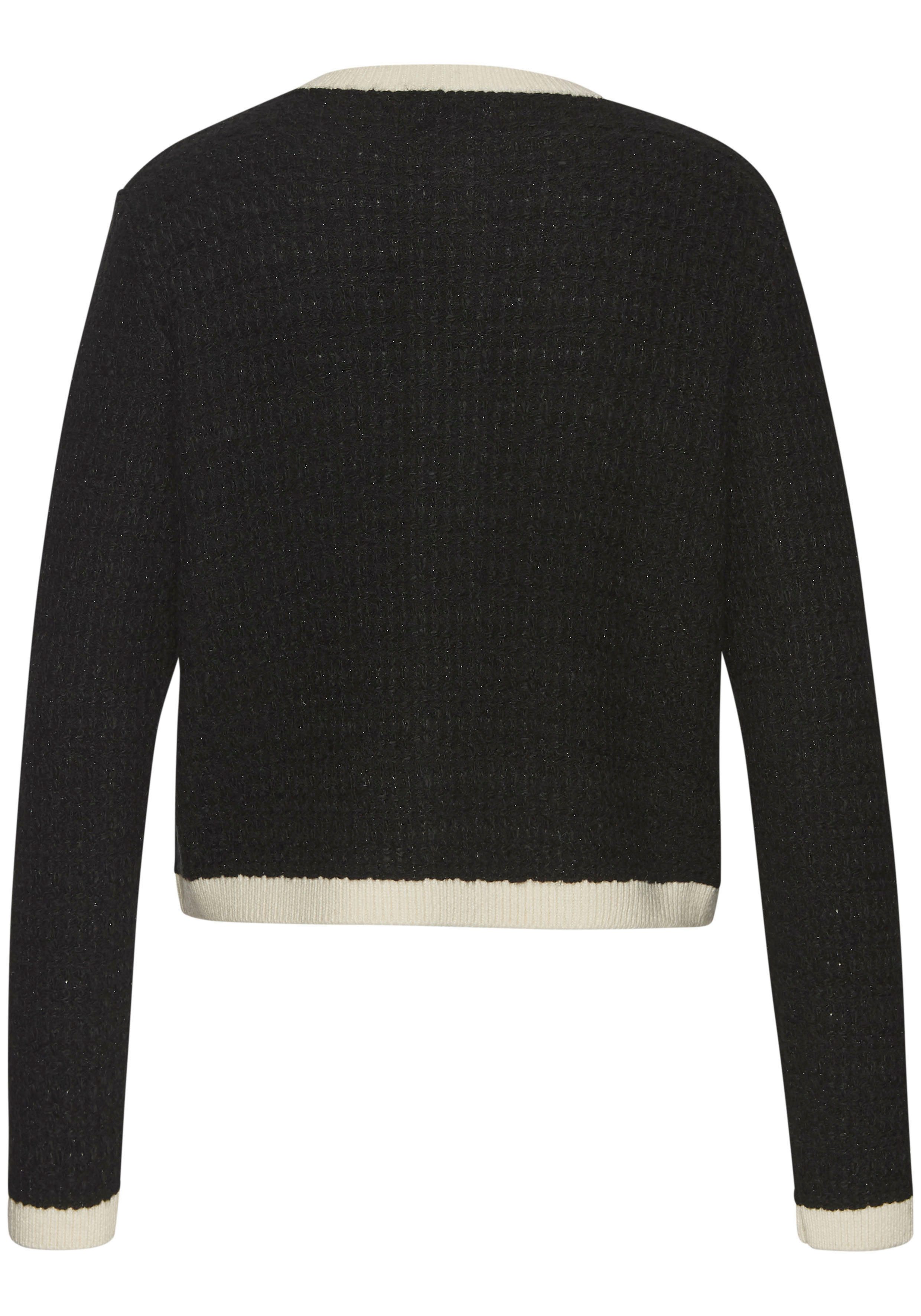 Lascana Vest met subtiele lurexdraad contrastboorden casual-chic elegant