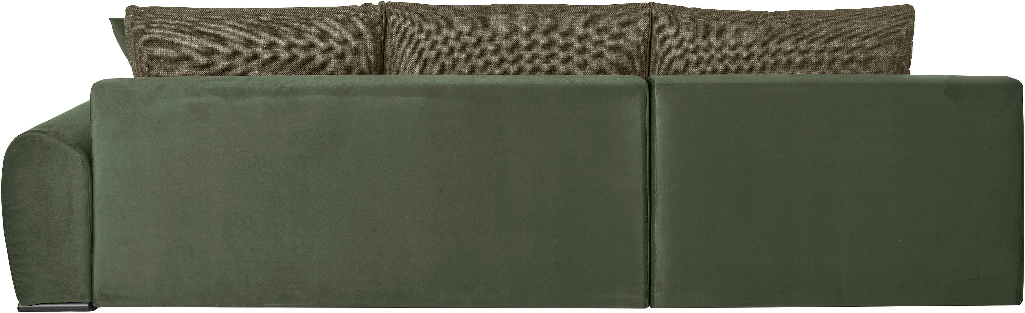 Home affaire Hoekbank Win, L-vorm, breedte 285cm optioneel met slaapfunctie en bedkast, taupe, corduroy